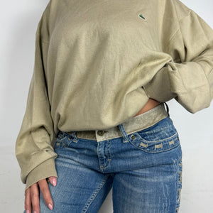 Beige oversized 90s knitted jumper  (XXL)