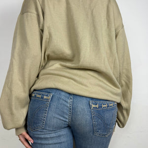 Beige oversized 90s knitted jumper  (XXL)