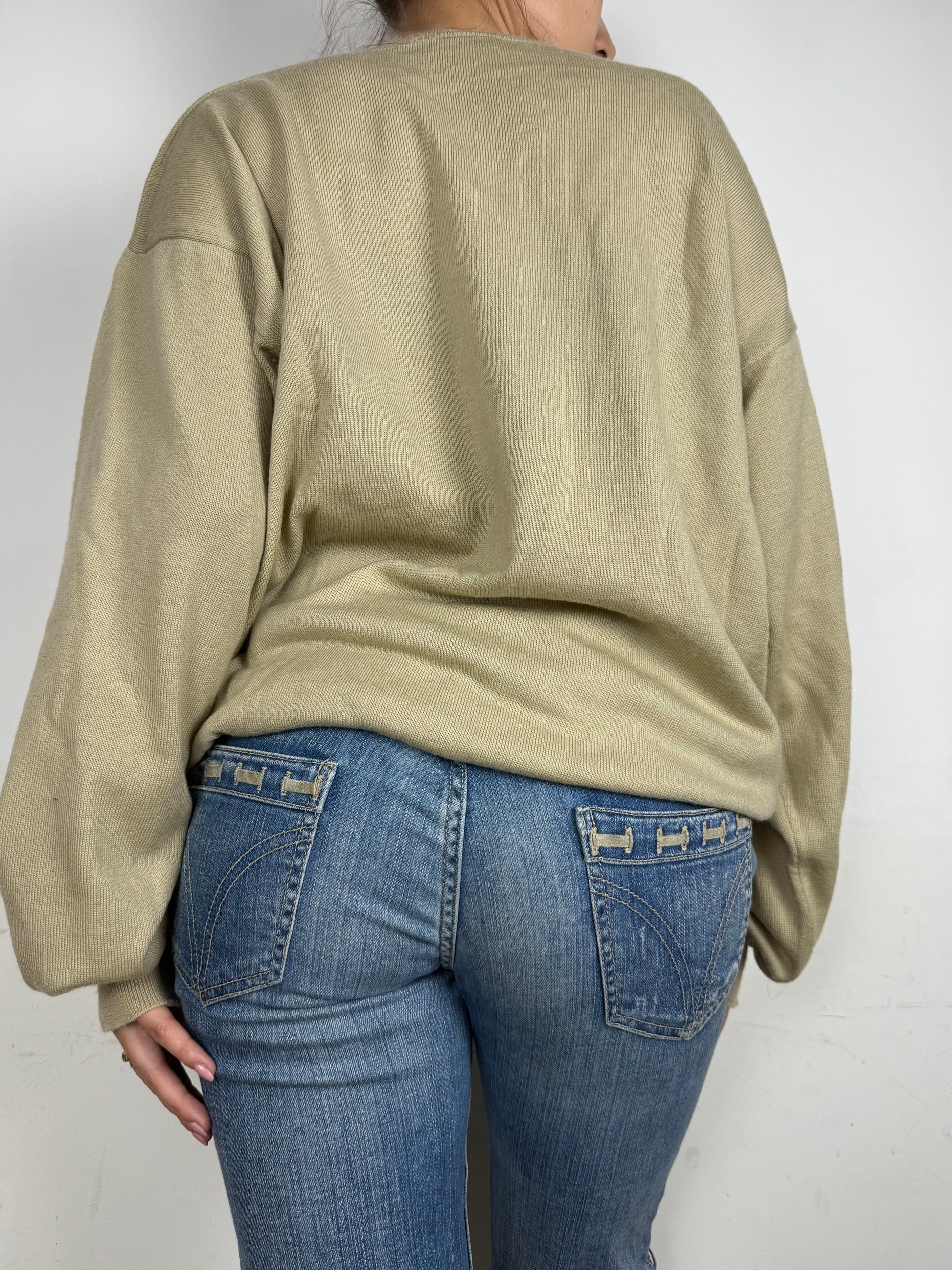 Beige oversized 90s knitted jumper  (XXL)