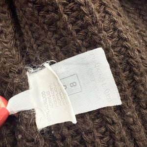 Brown knitted bardot off shoulder cardigan jumper (M/L)