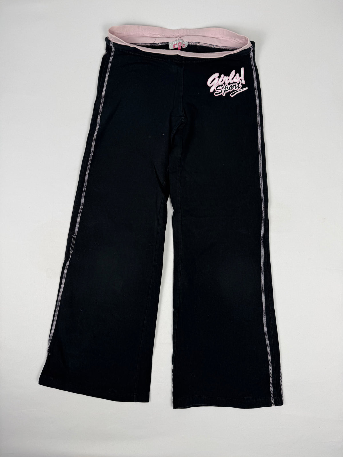 Pantalon droit taille basse en jean noir (XS)