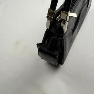 Black pvc leather shoulder bag (26x18cm)
