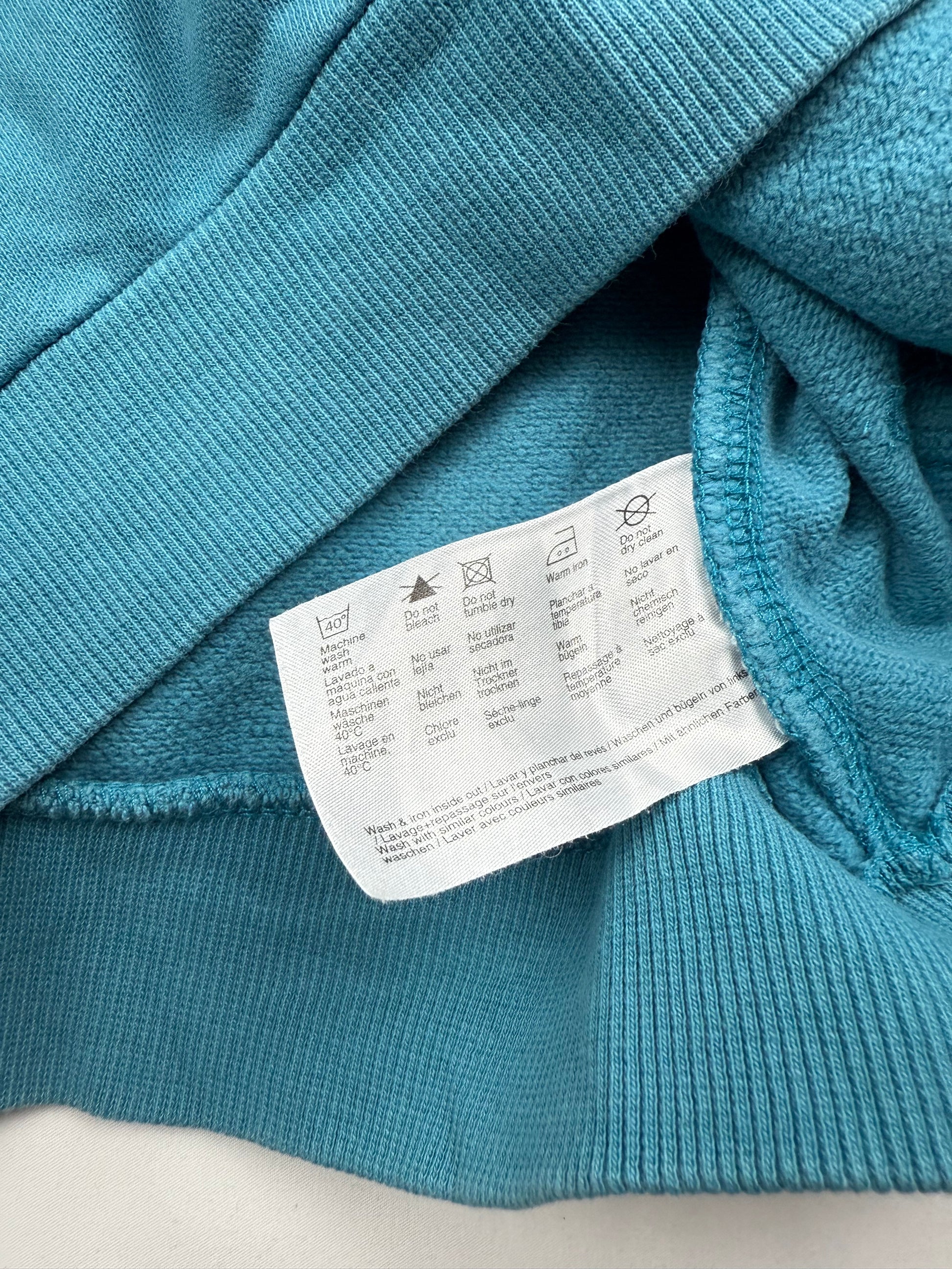 Blue zip up cotton hoodie (M)