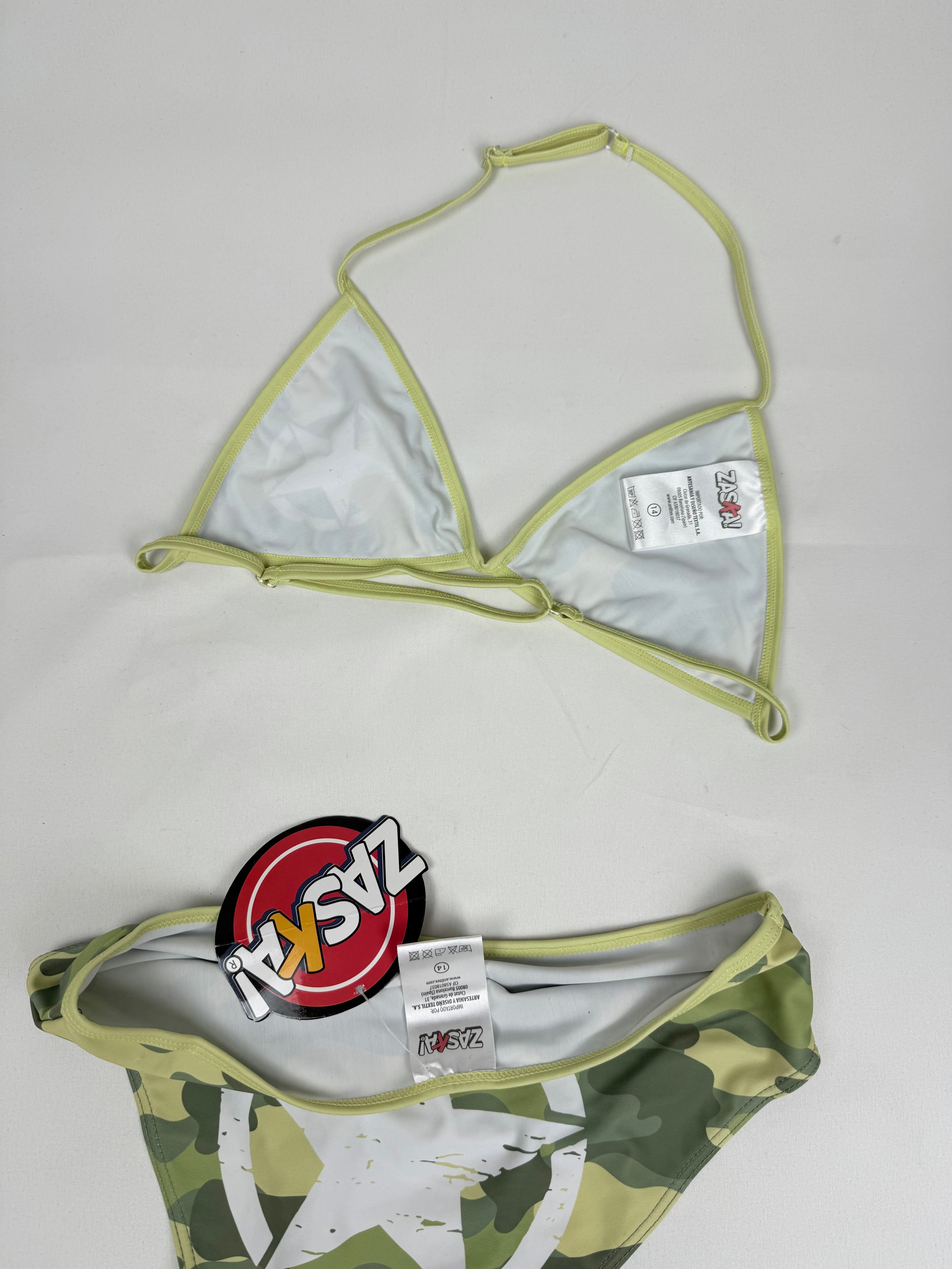 Khaki camo print brand new bikini set (XS)
