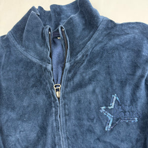Blue velvet zip up sweatshirt (M)