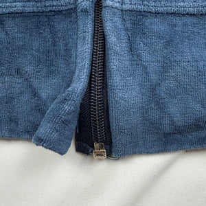 Blue velvet zip up sweatshirt (M)