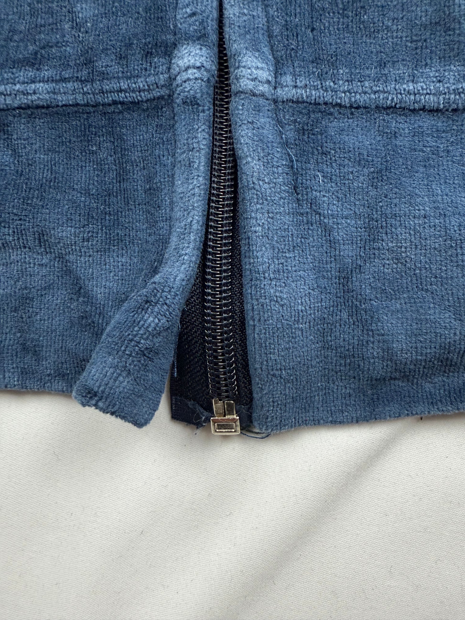 Blue velvet zip up sweatshirt (M)