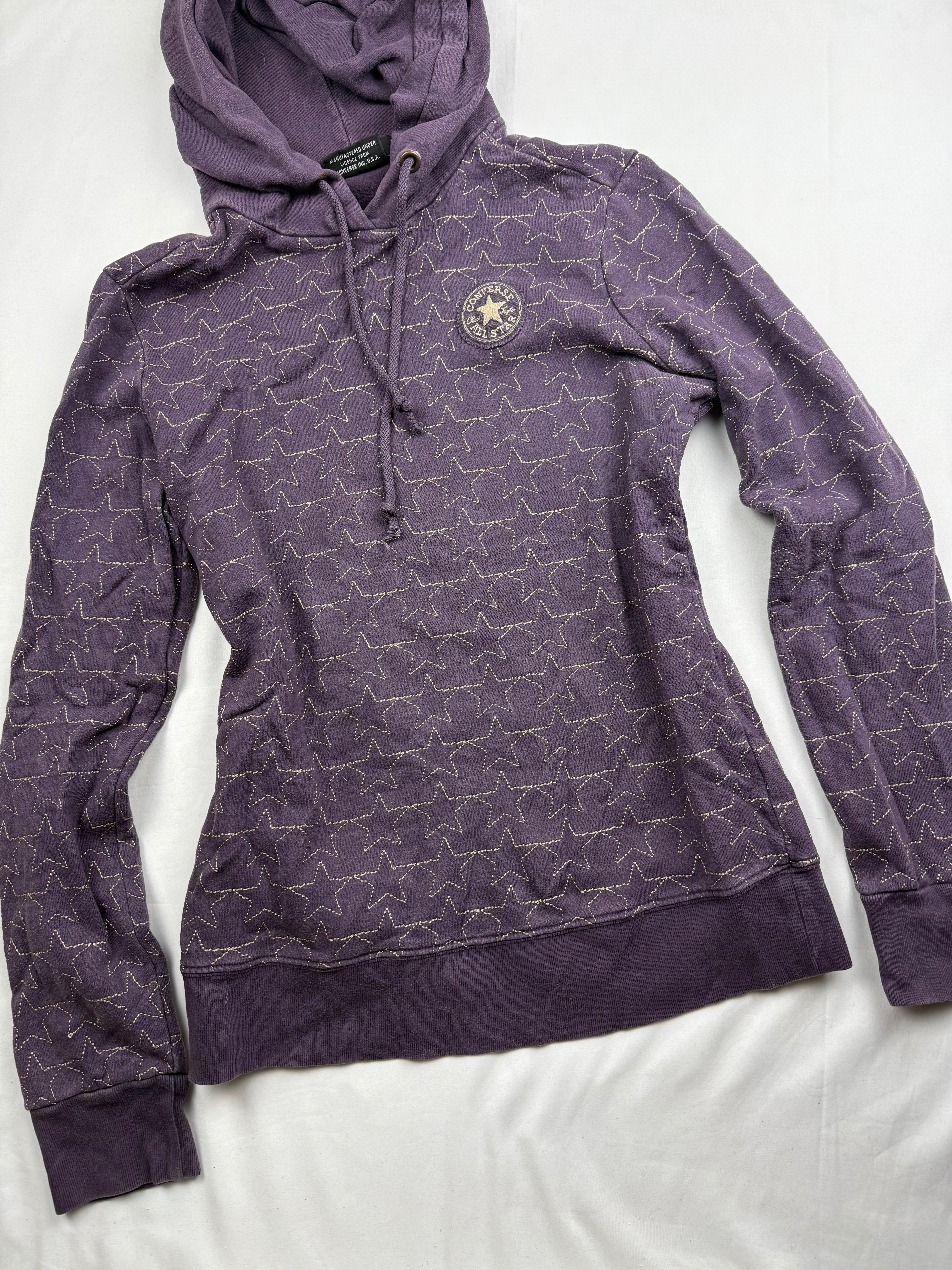 Purple logo cotton hoodie (S/M)