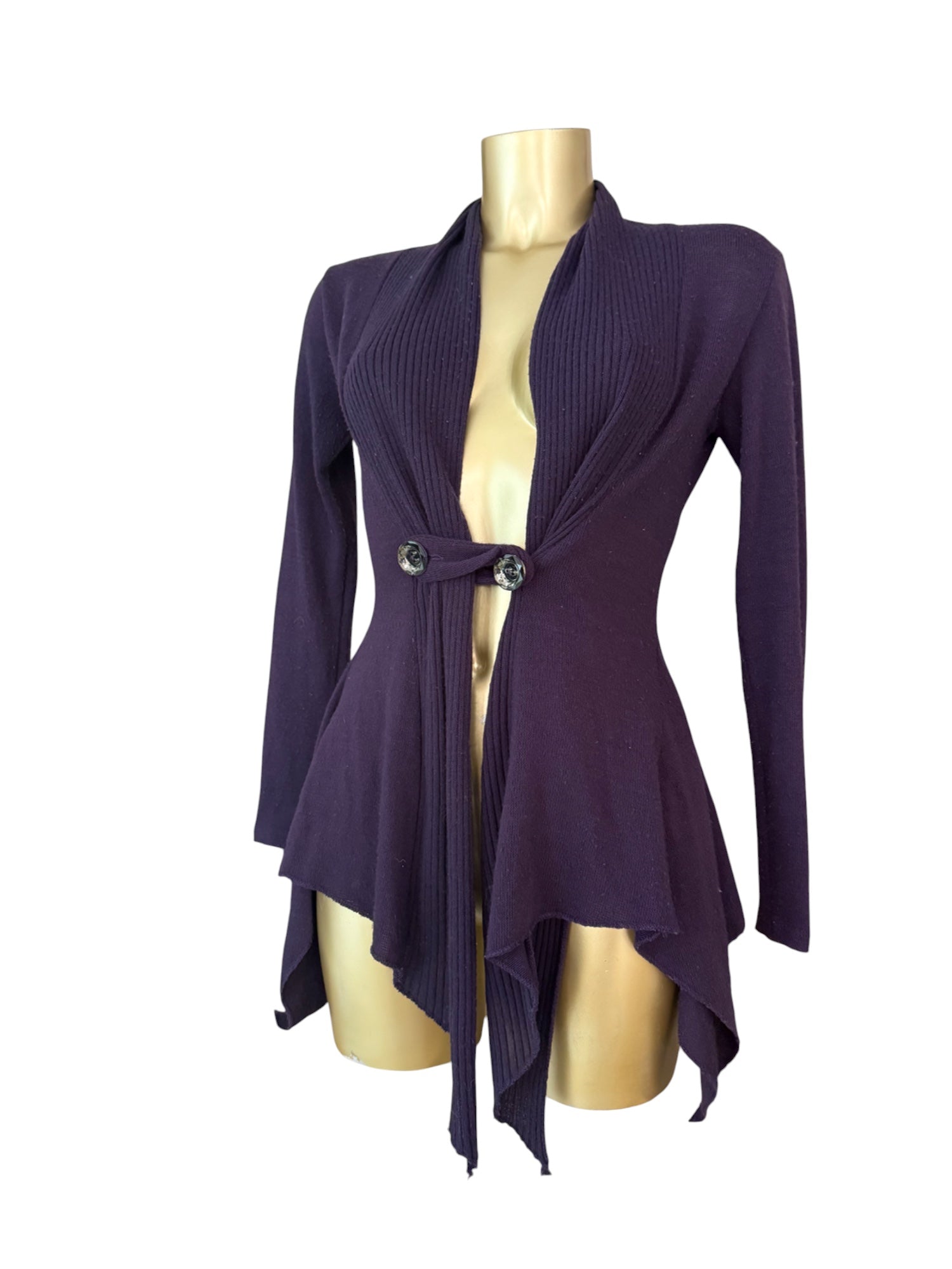 Purple asymmetric cardigan jumper (S/M)