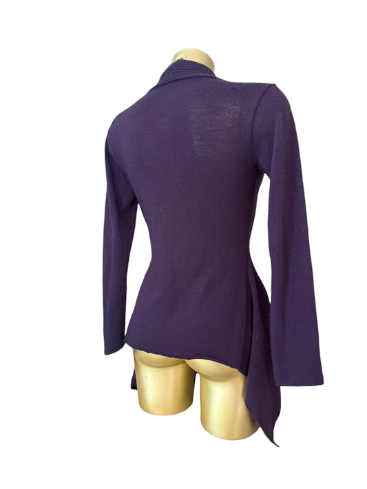 Purple asymmetric cardigan jumper (S/M)