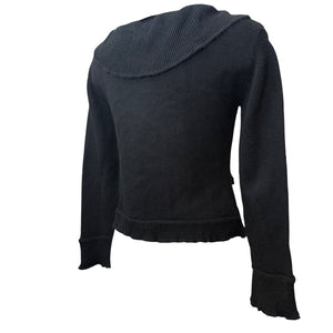 Black buttons up jumper (L)