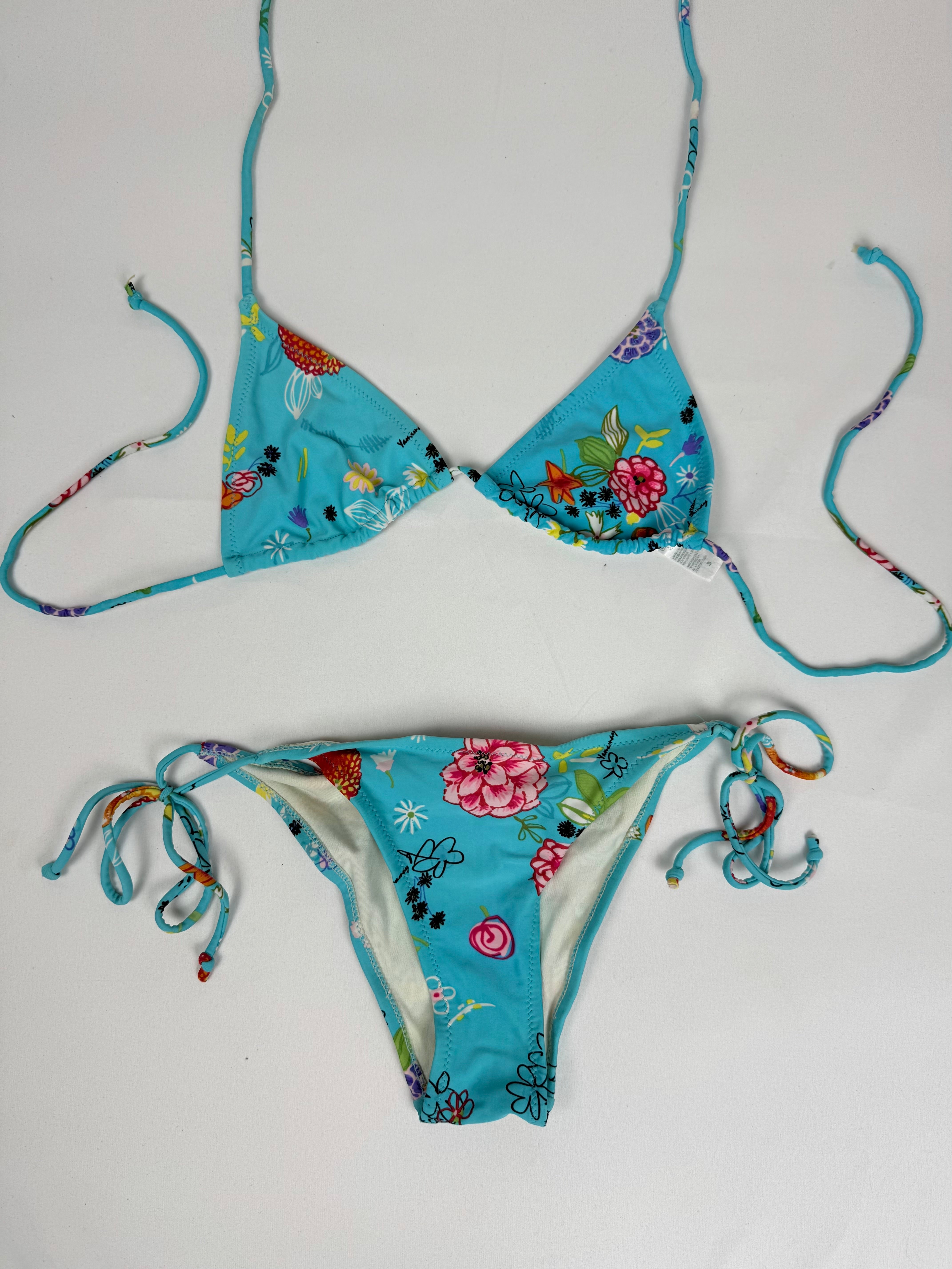 Blue floral bikini set (M/L)