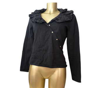 Black buttons up jumper (L)