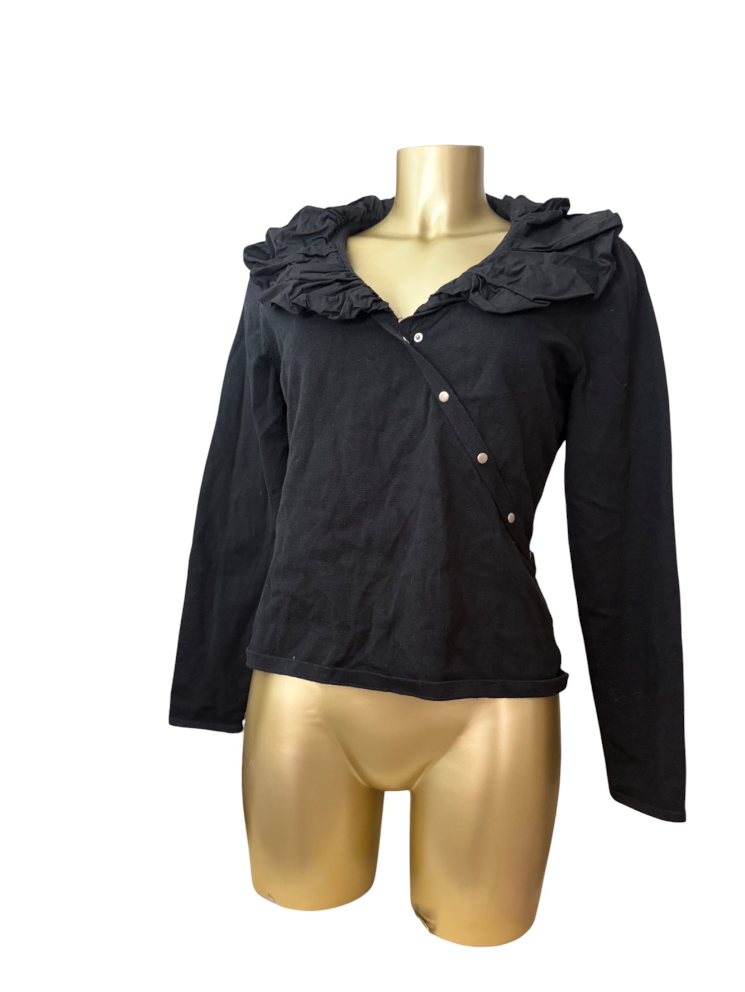 Black buttons up jumper (L)