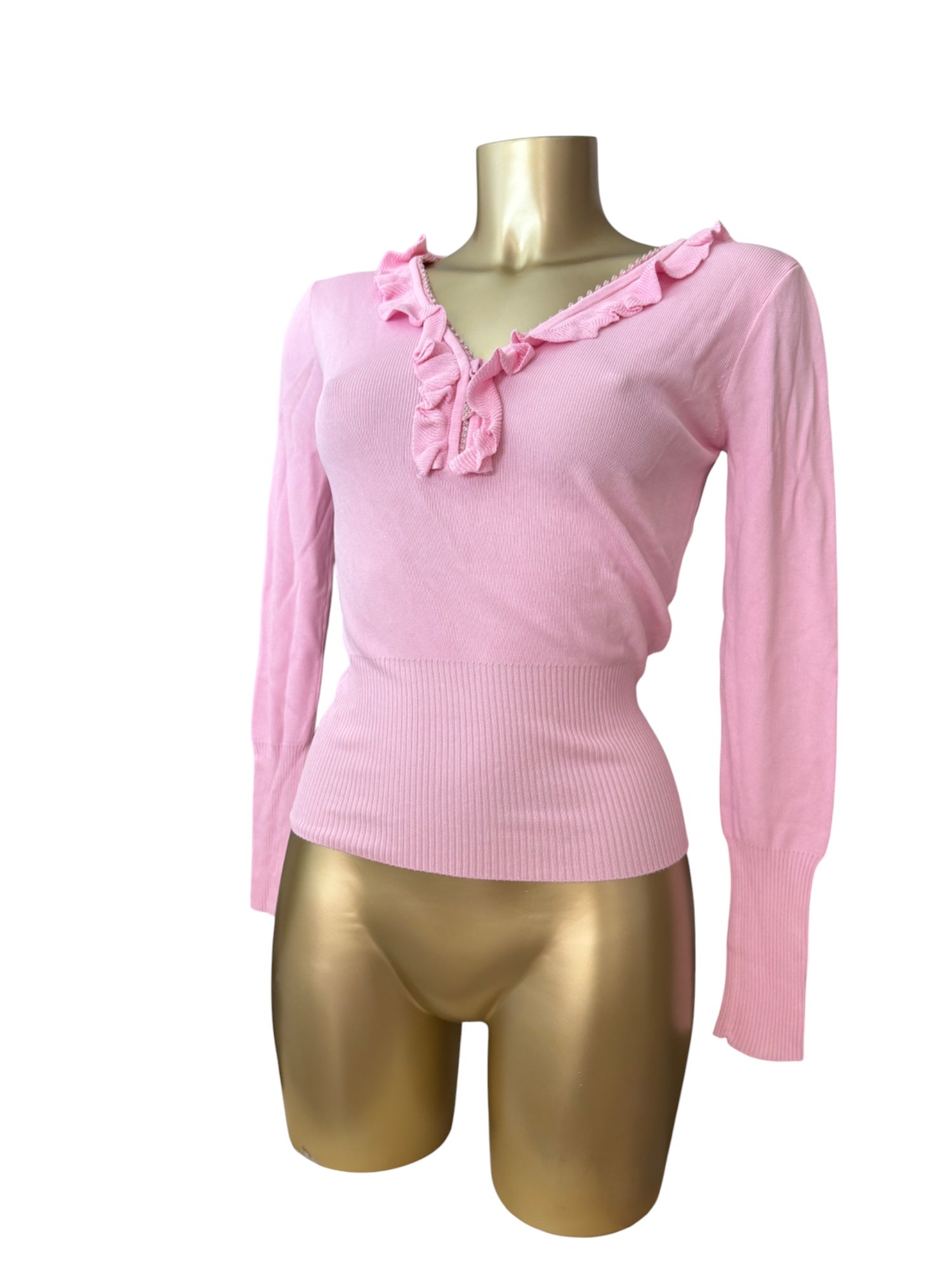Baby pink half zip  jumper (S/M)