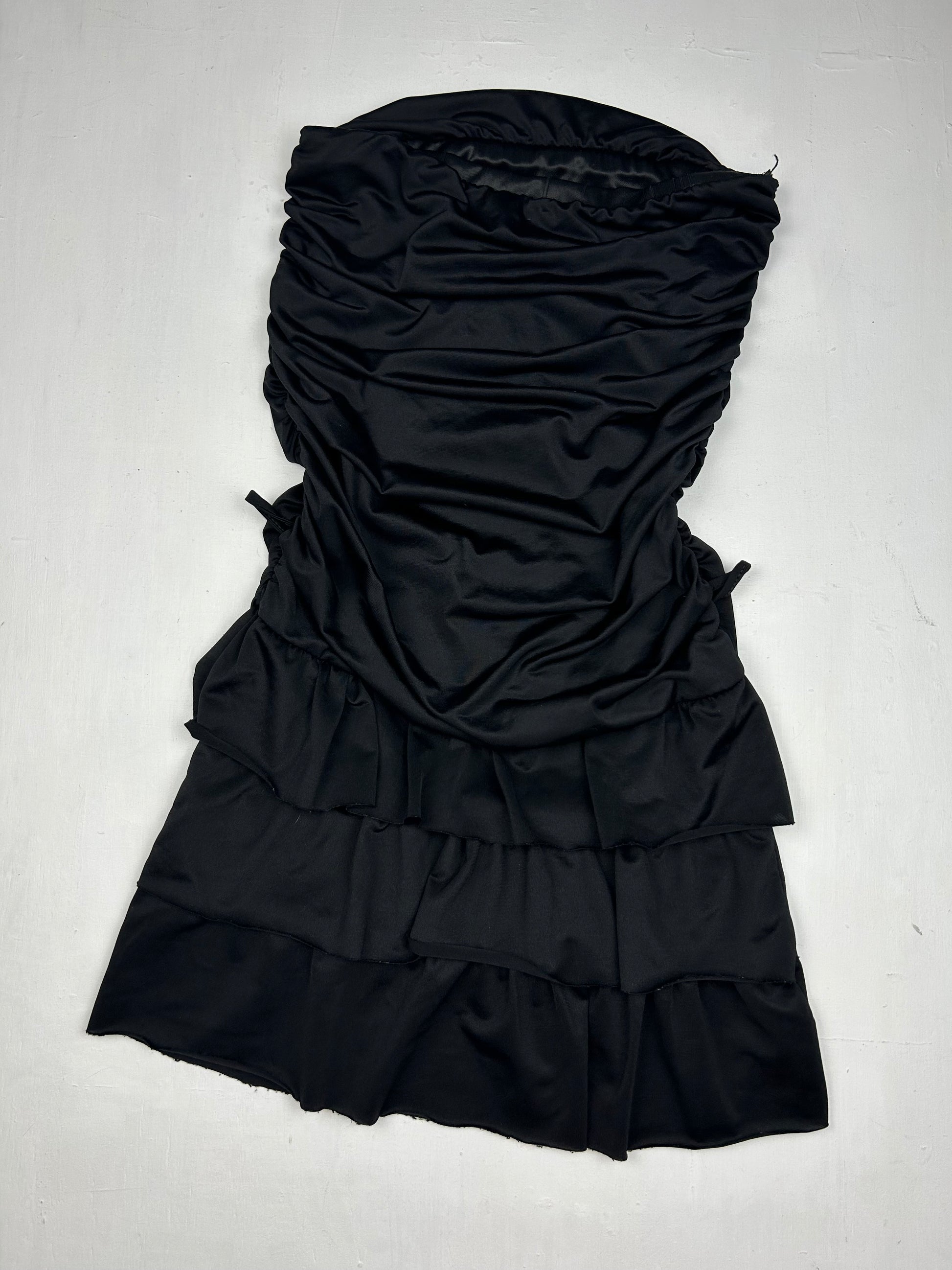 Black pleated bustier mini dress (S)