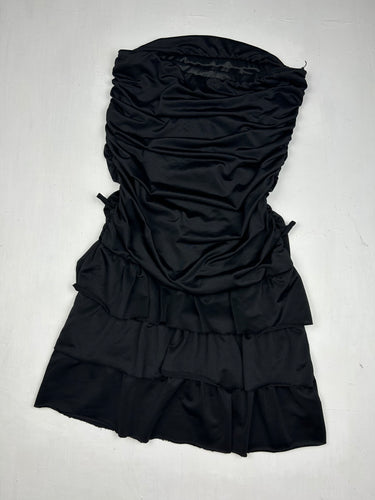 Black pleated bustier mini dress (S)