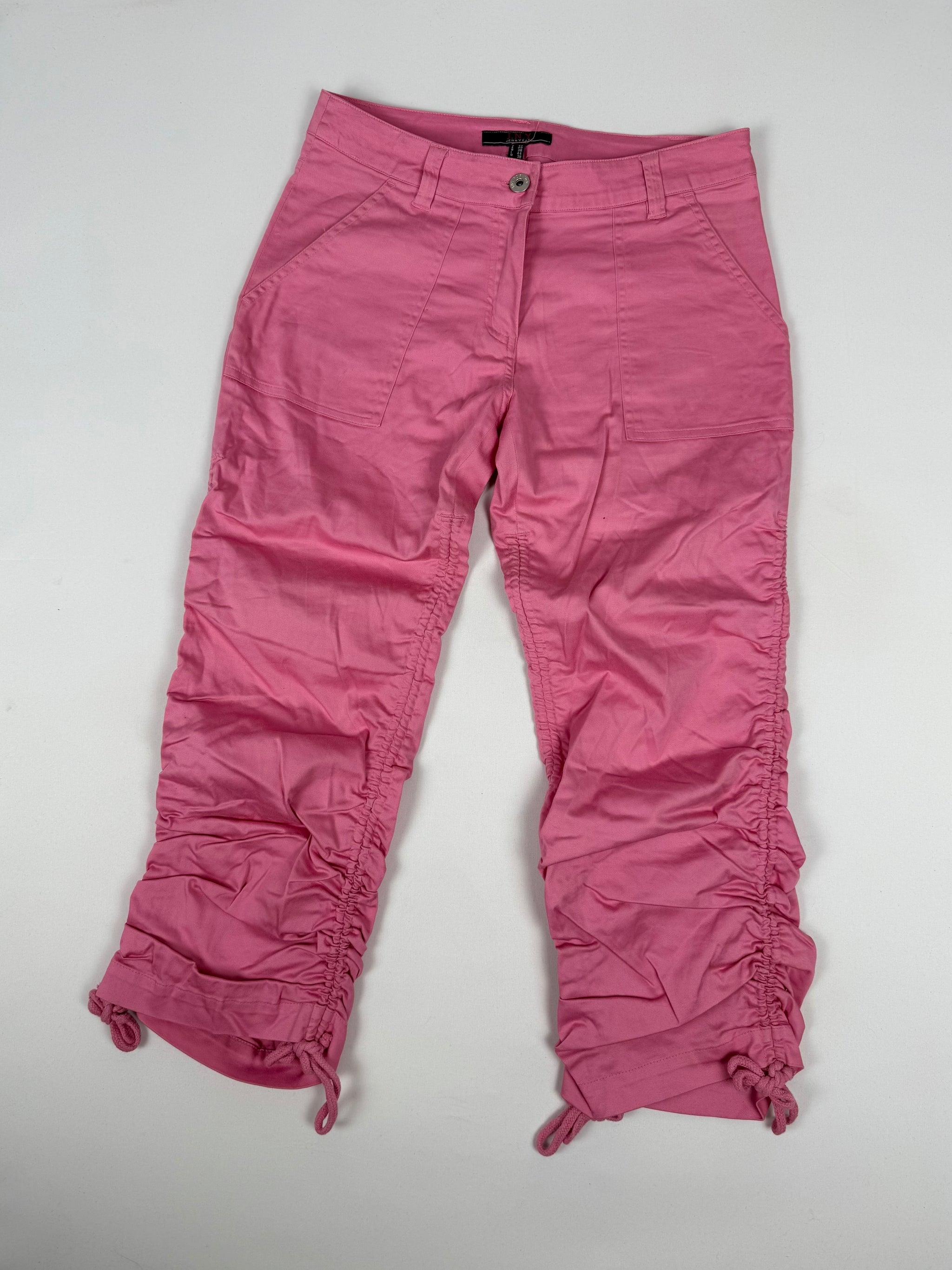 Pink ruched capri pants (M)