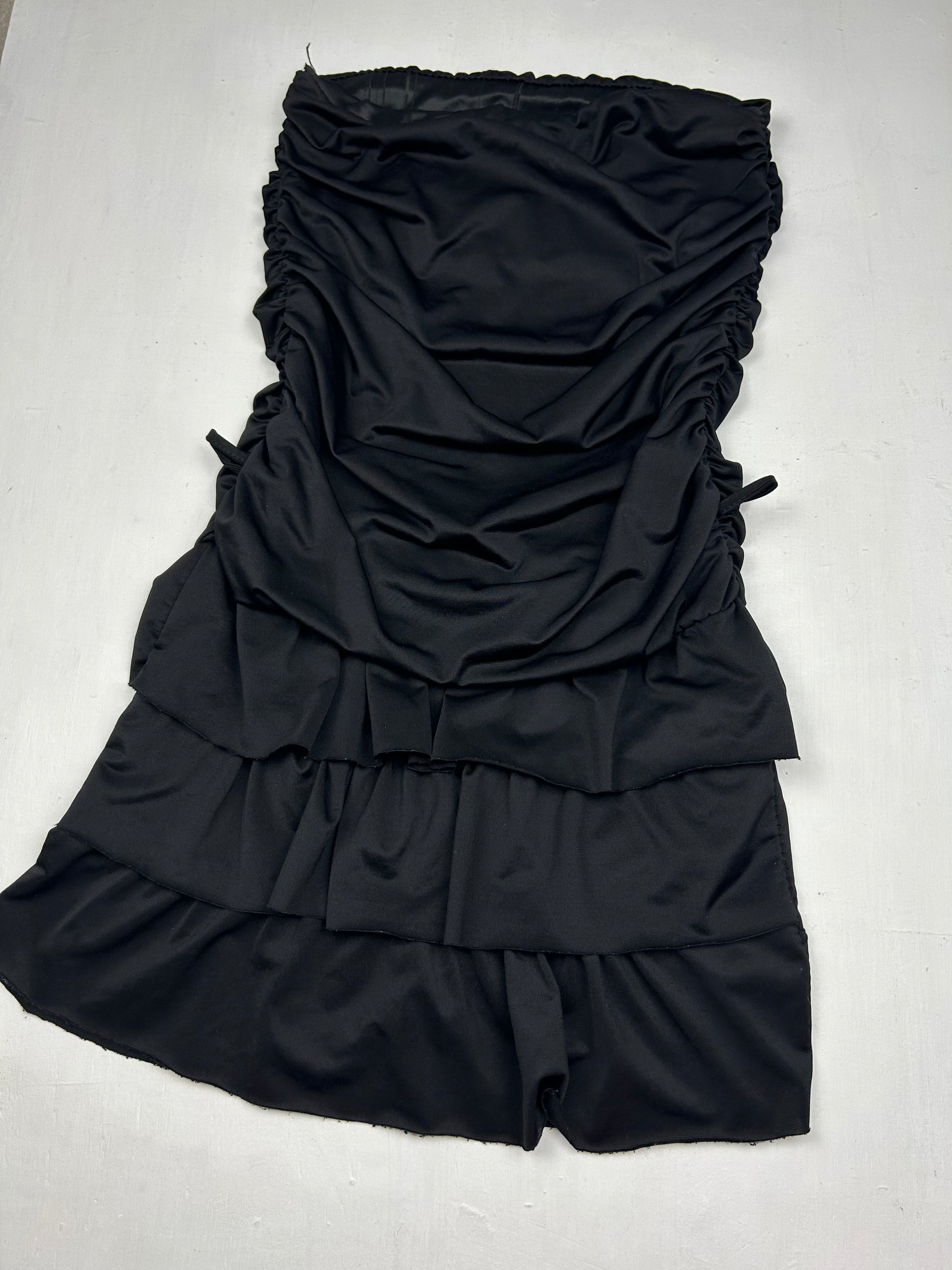 Black pleated bustier mini dress (S)
