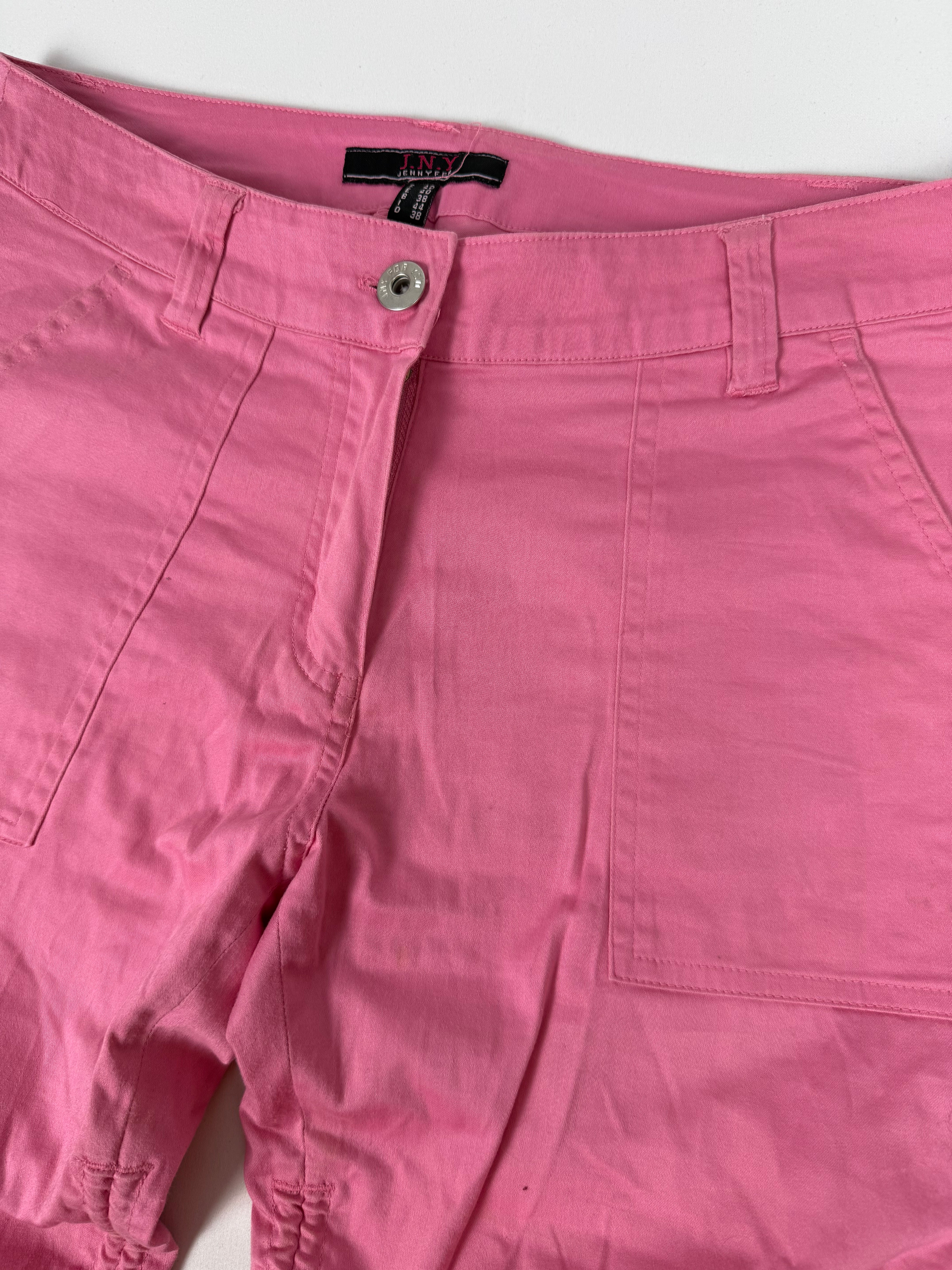 Pink ruched capri pants (M)