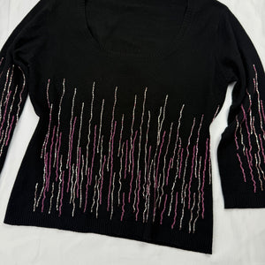 Black sequins 3/4 long sleeves top (S/M)