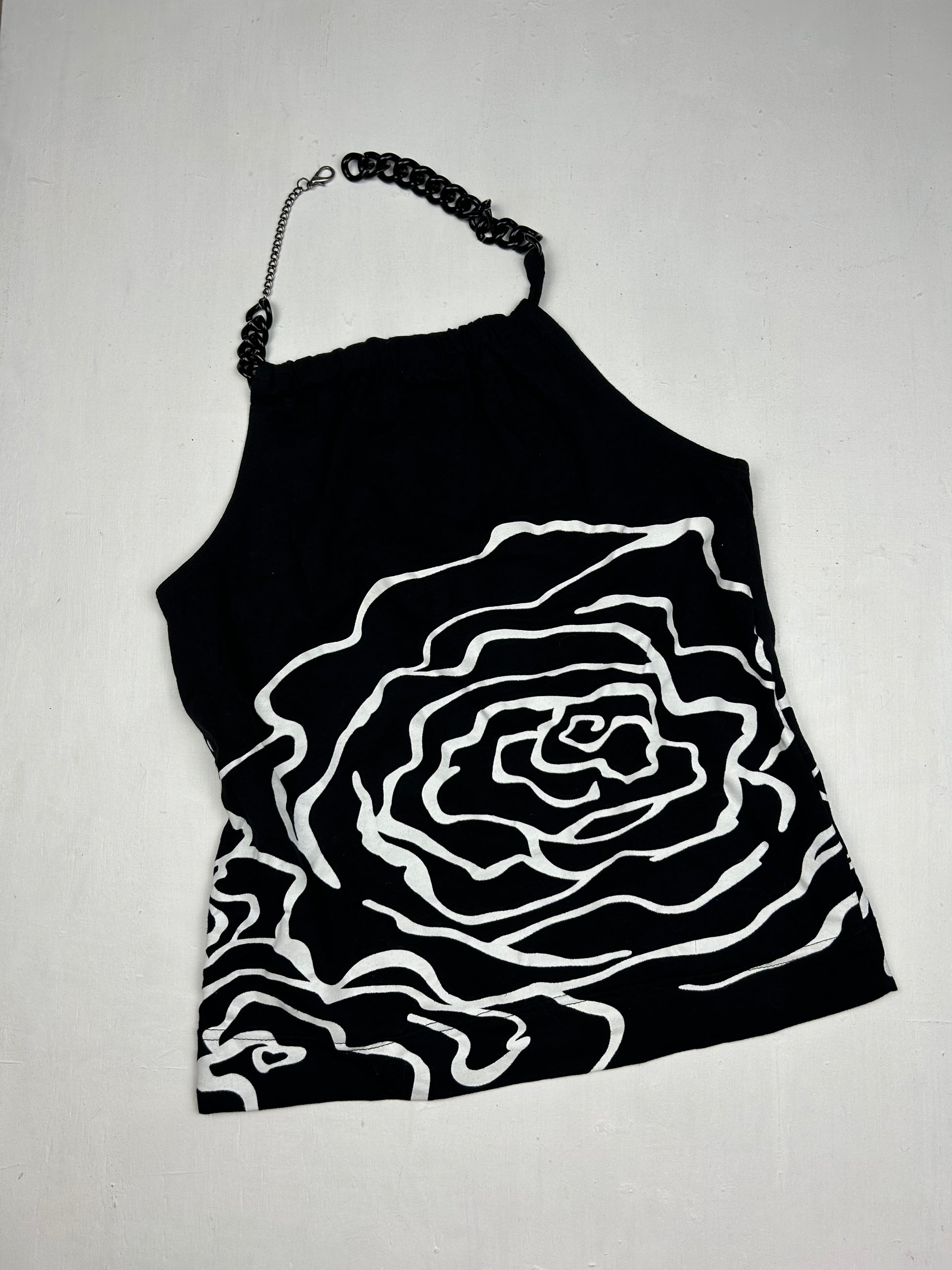Graphic chain halter top (M)
