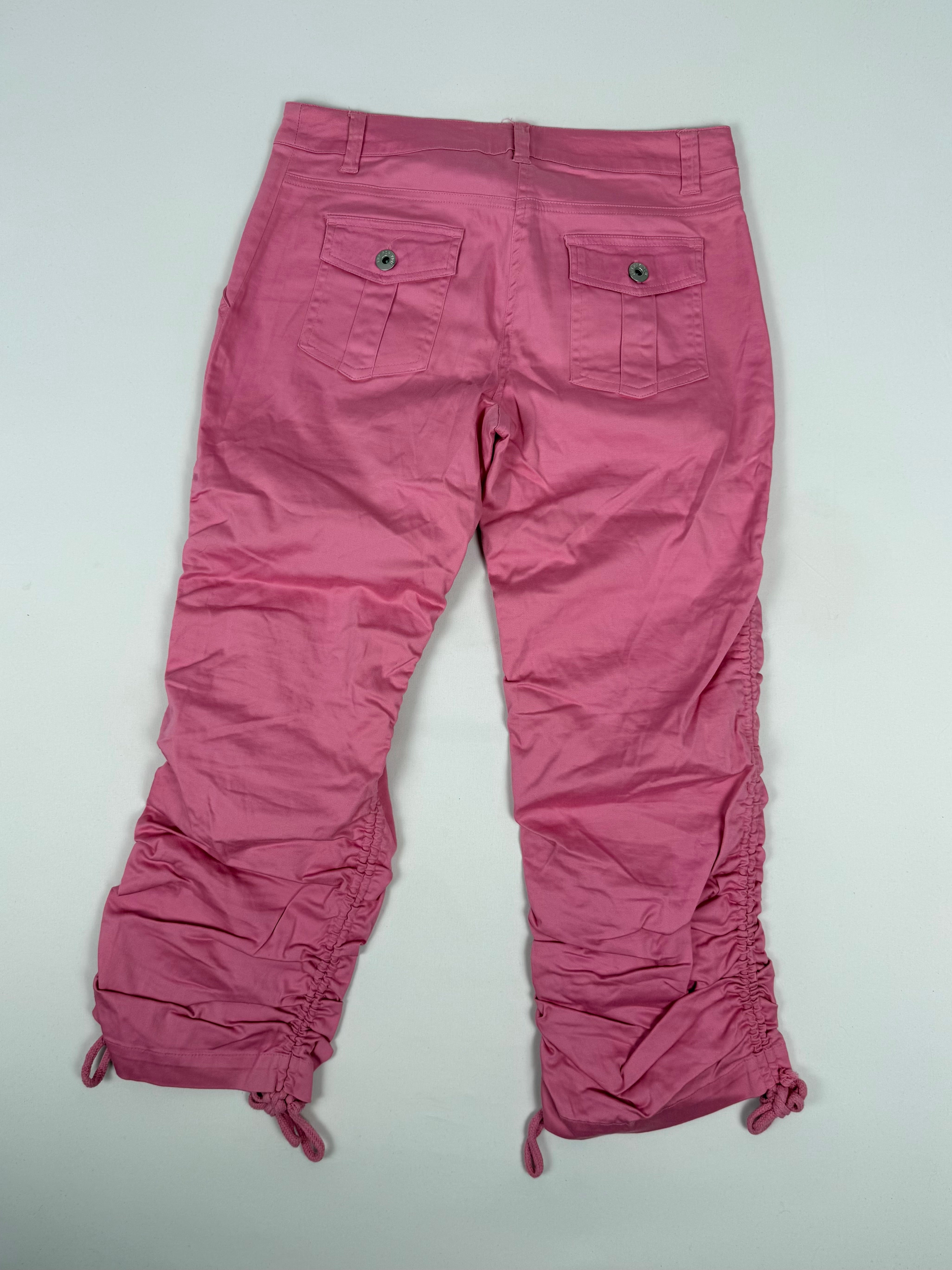Pink ruched capri pants (M)