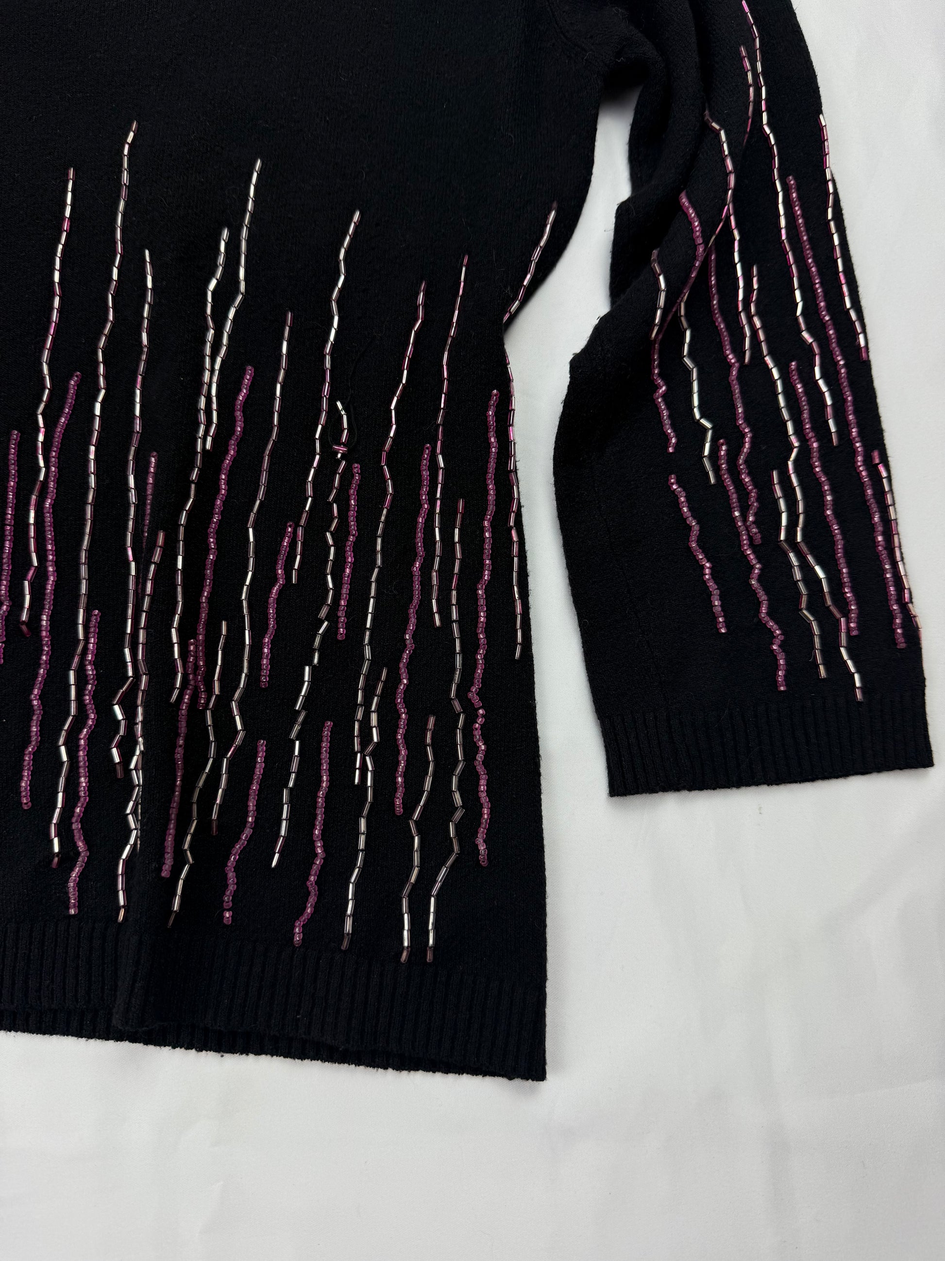 Black sequins 3/4 long sleeves top (S/M)