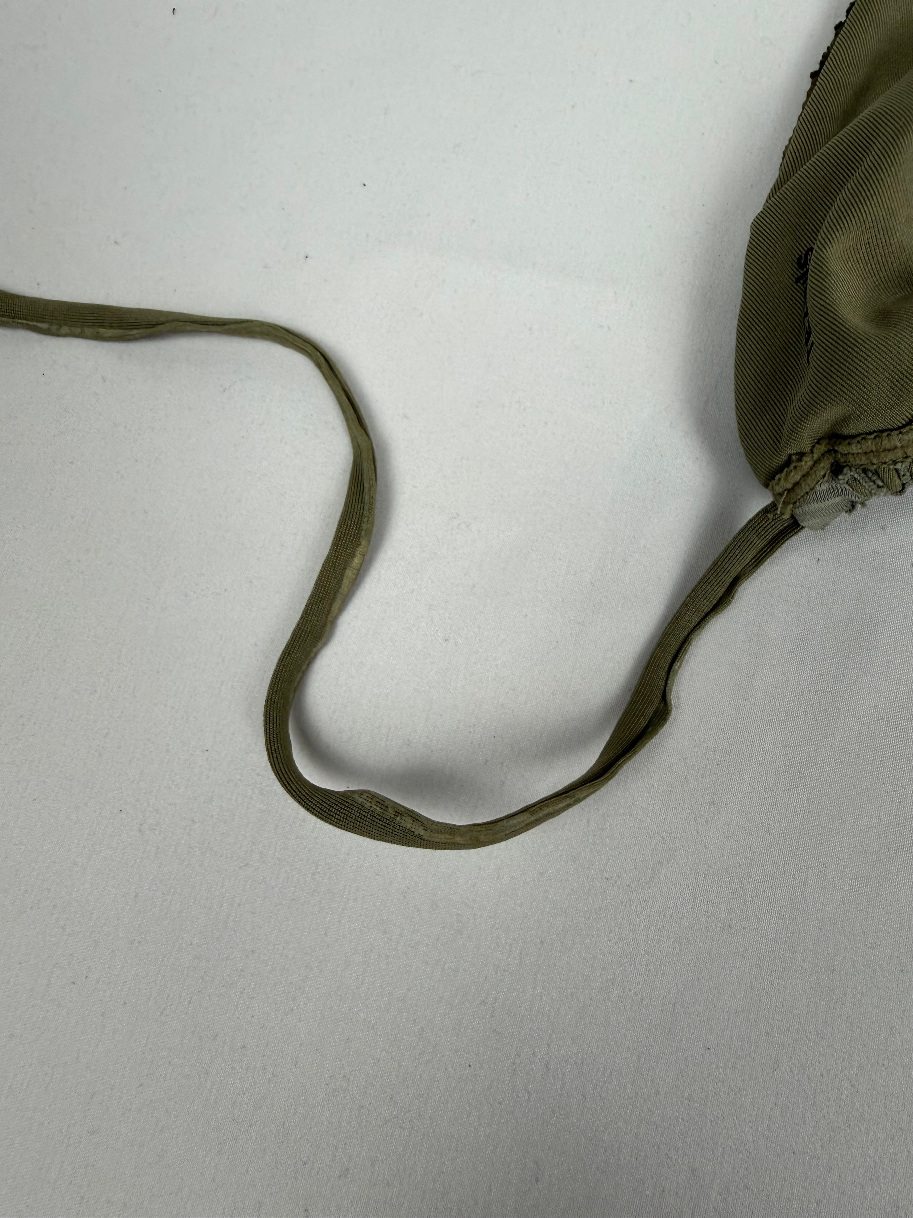 Khaki crochet low rise bikini set (L)