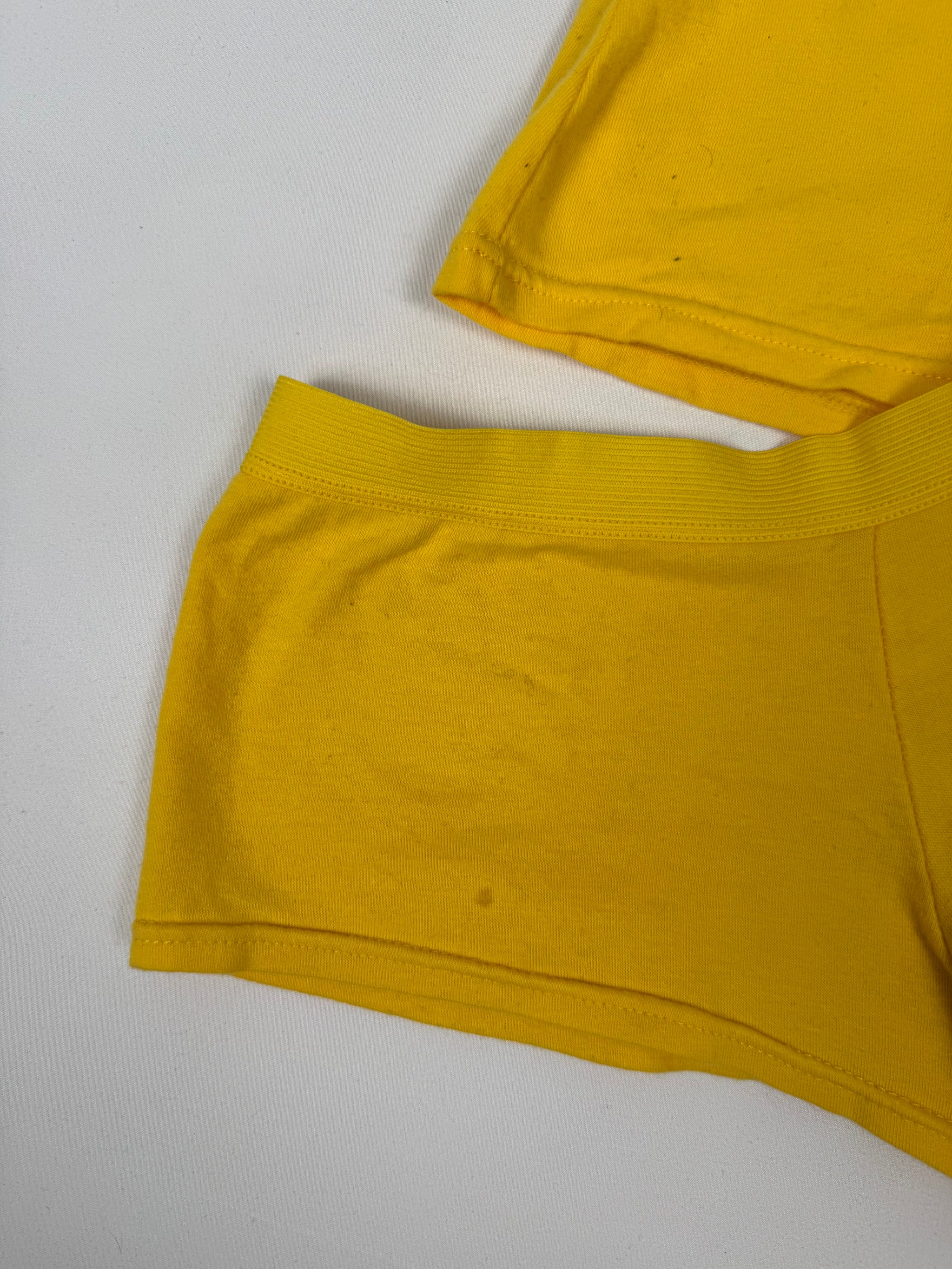 Yellow cotton top + shorty set (M)