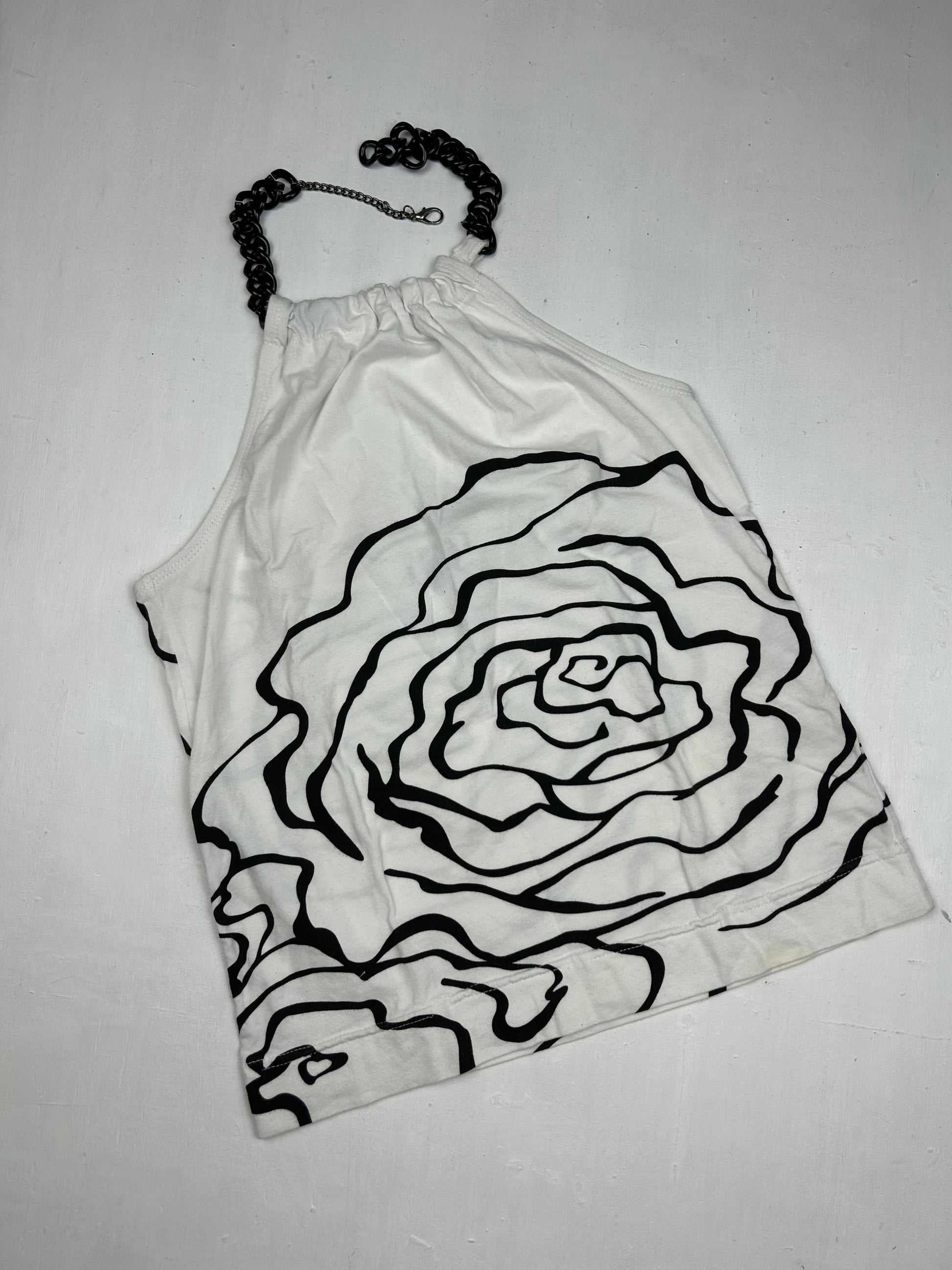 Graphic chain halter top (M)