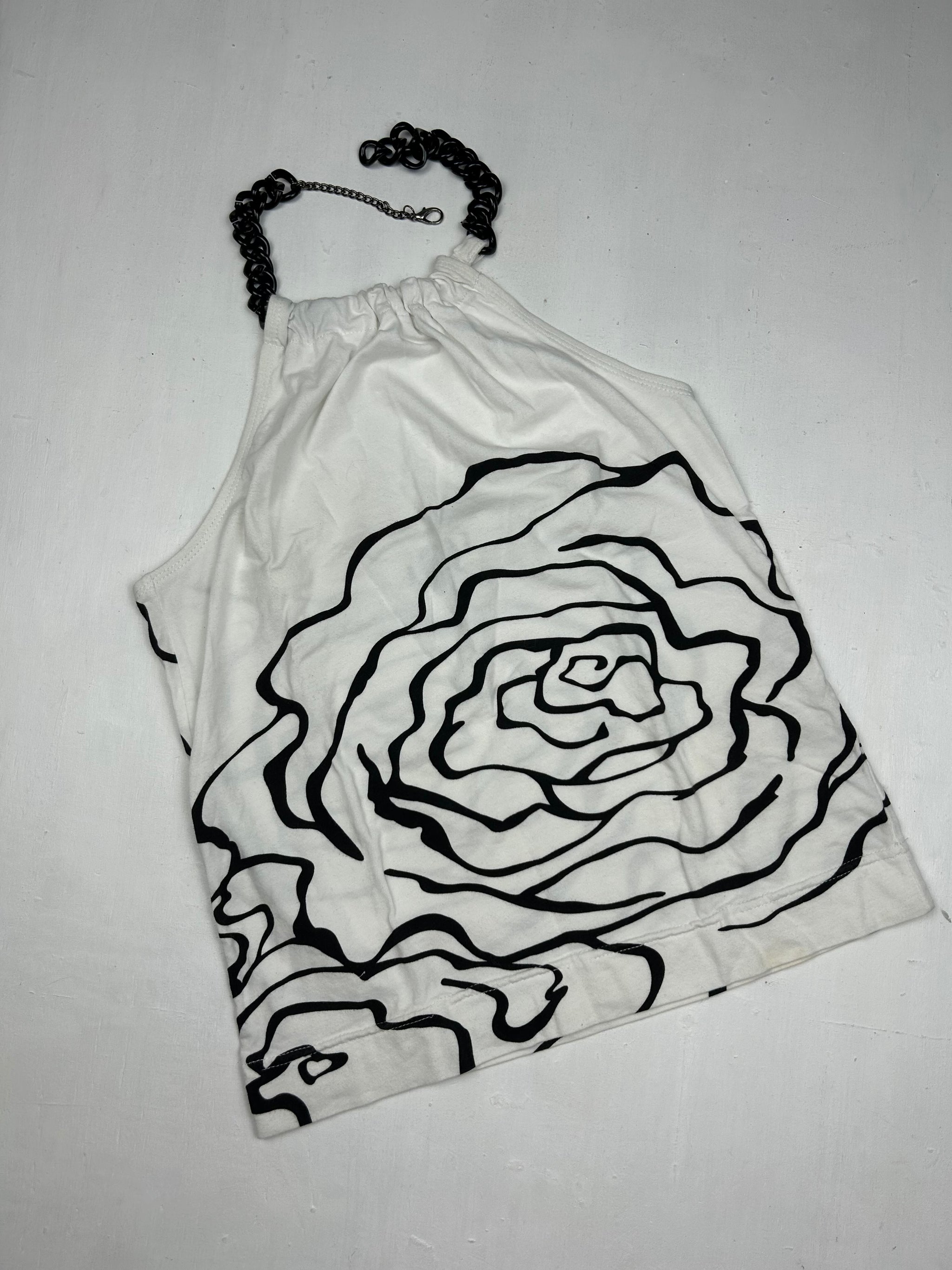 Graphic chain halter top (M)