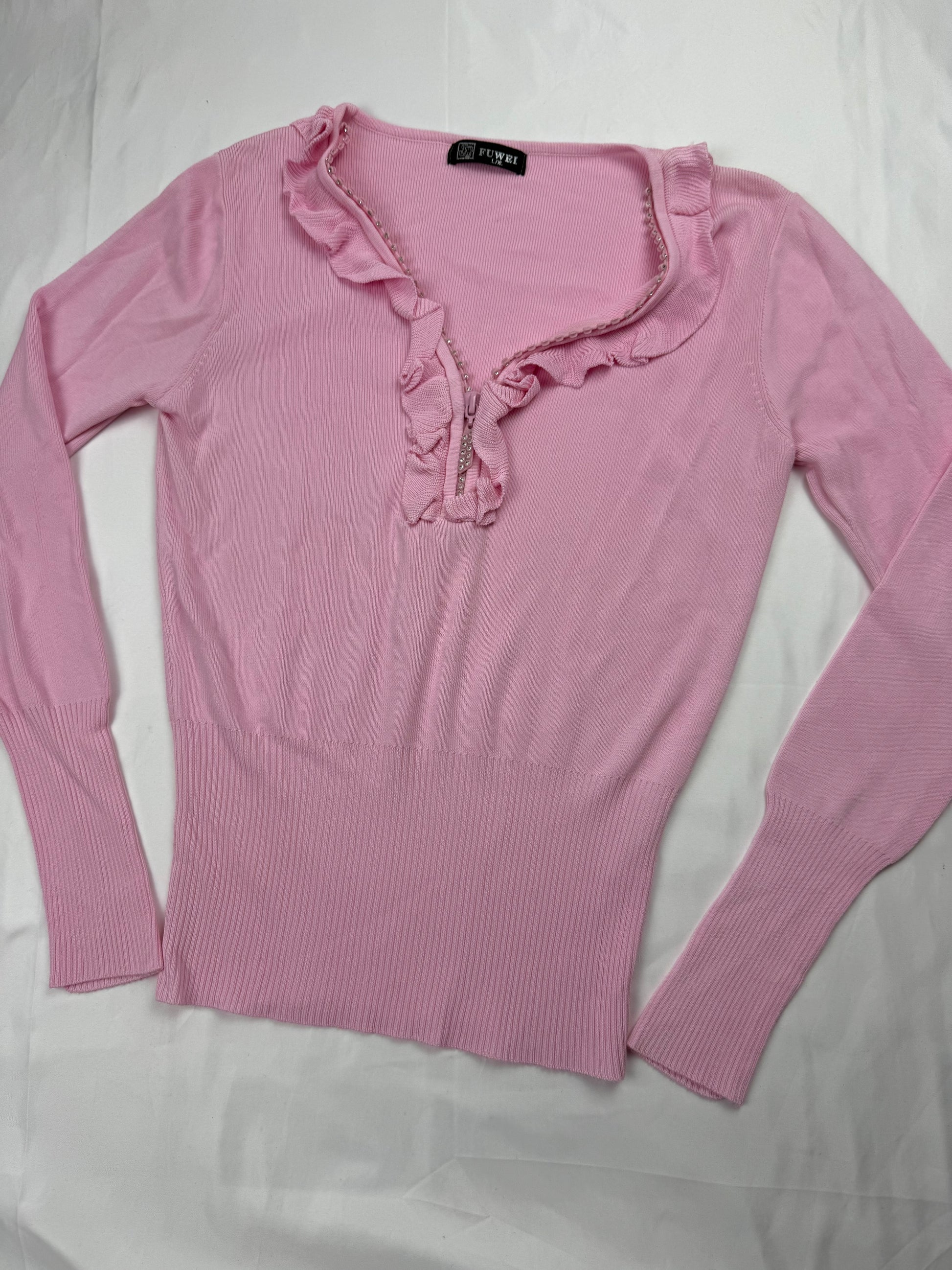 Baby pink half zip  jumper (S/M)