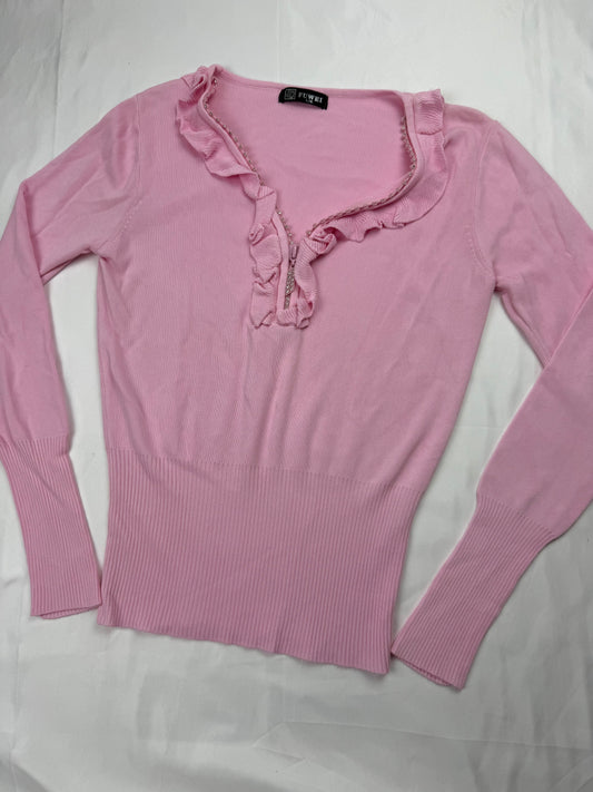 Baby pink half zip  jumper (S/M)