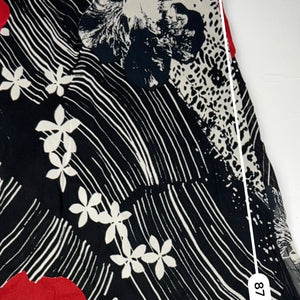 Black mesh lined floral maxi skirt (M)