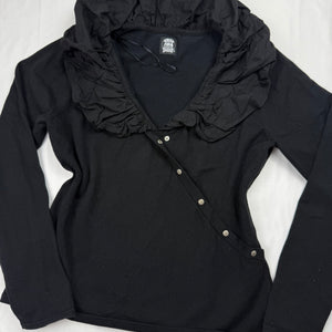 Black buttons up jumper (L)