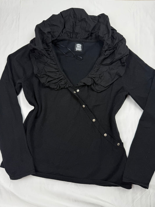 Black buttons up jumper (L)