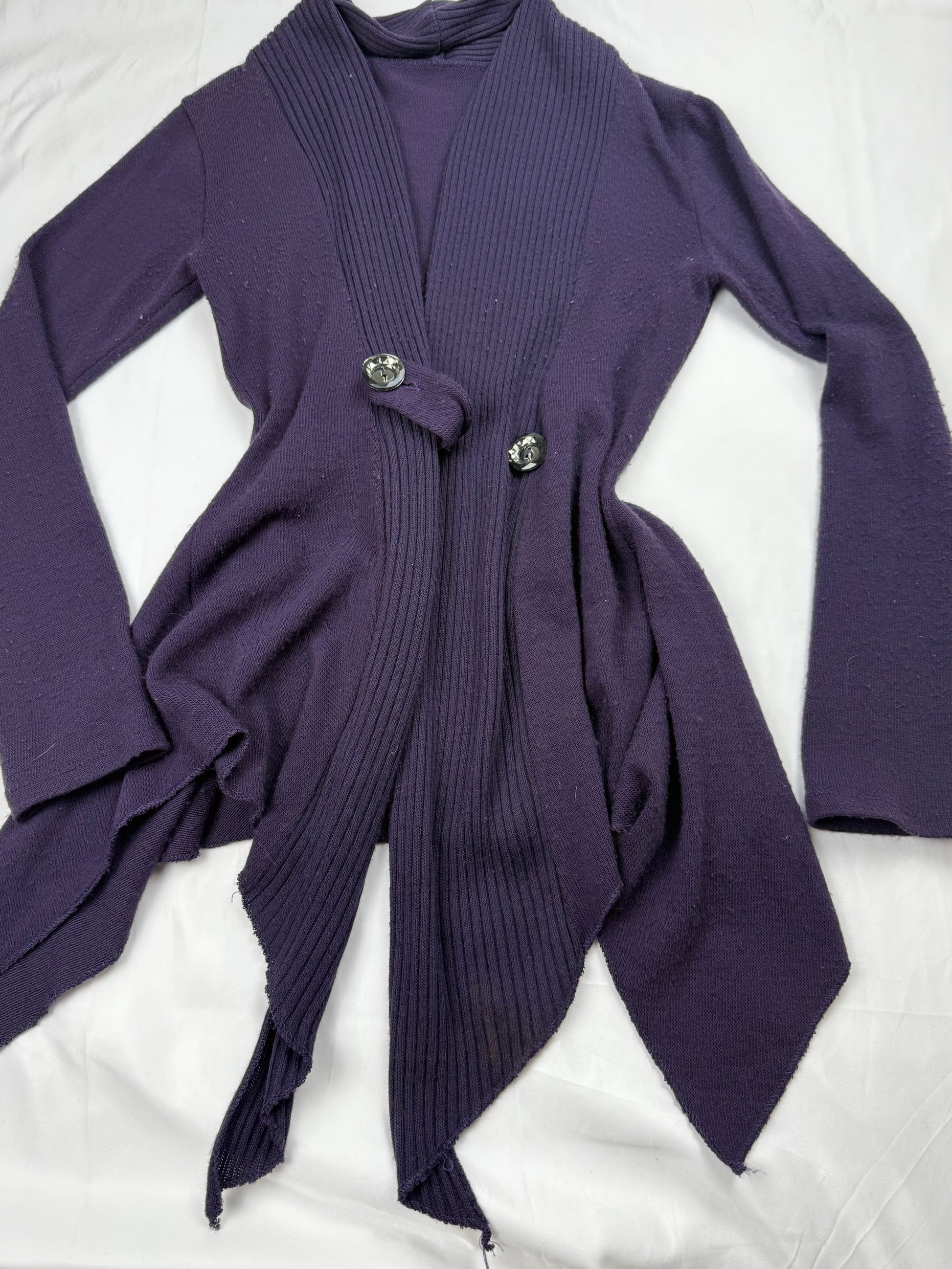 Purple asymmetric cardigan jumper (S/M)