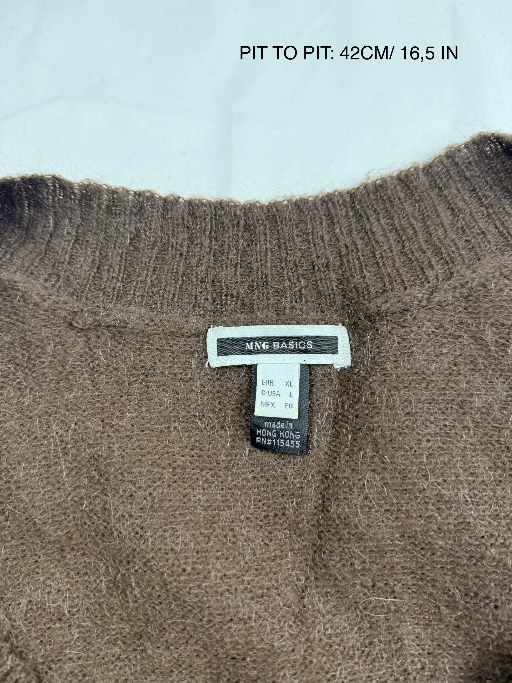 Brown super soft tight fit square neck jumper (XL)