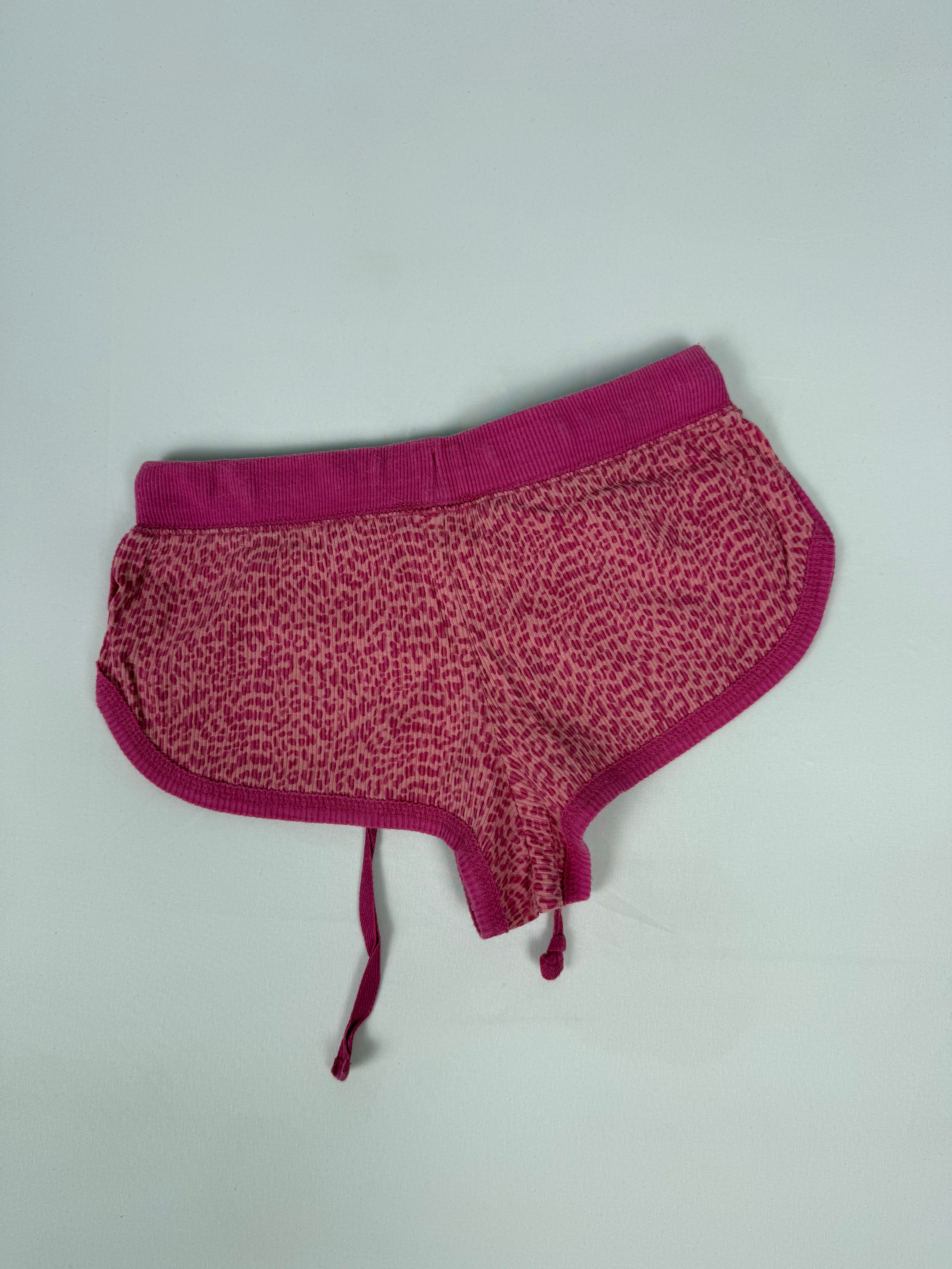 Pink animal print mini short (XS)