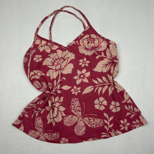 Pink floral cami top (S/M)