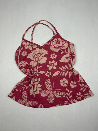 Pink floral cami top (S/M)