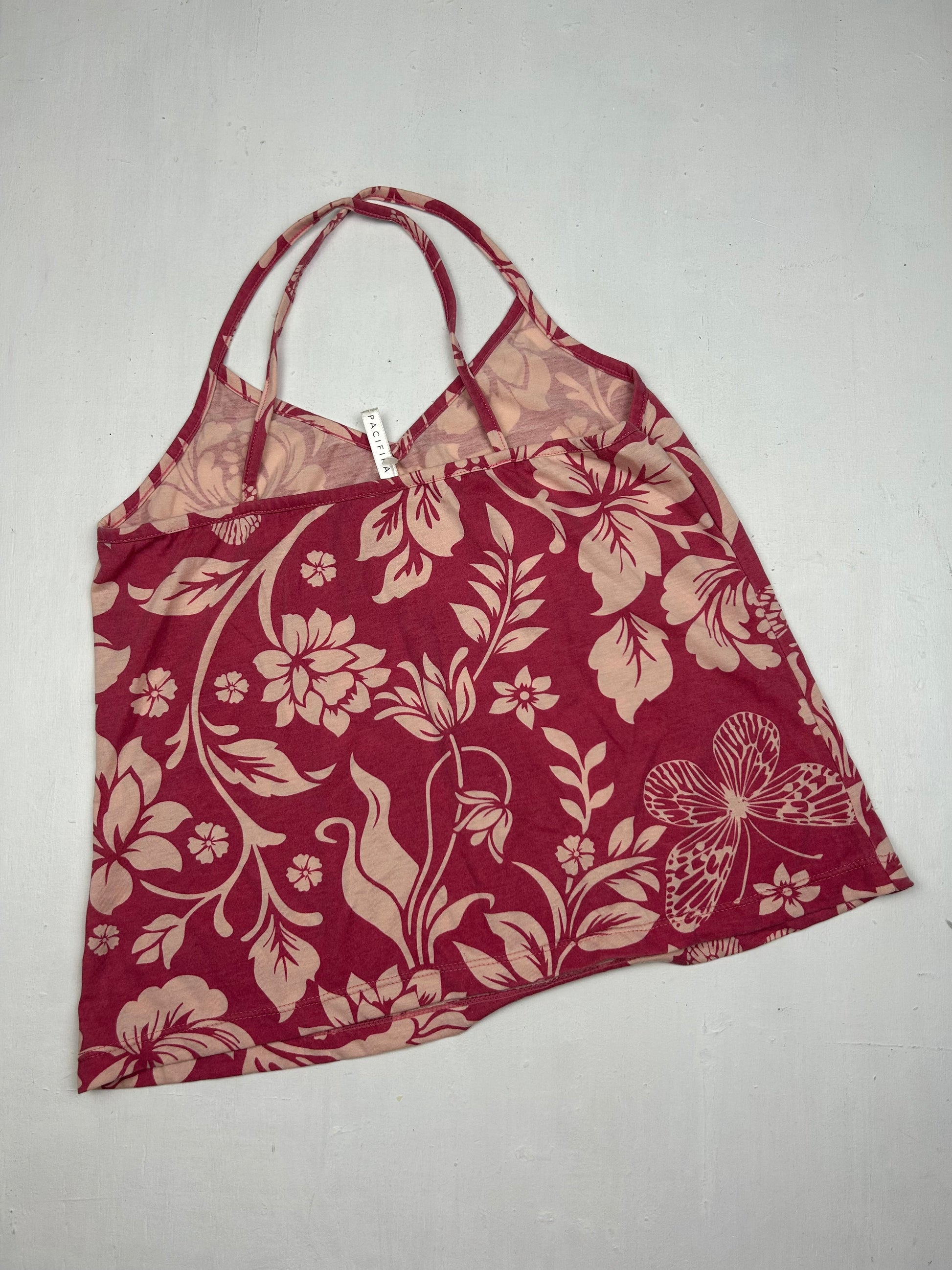 Pink floral cami top (S/M)