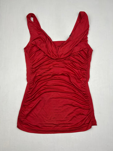 Red ruched lycra top (S/M)