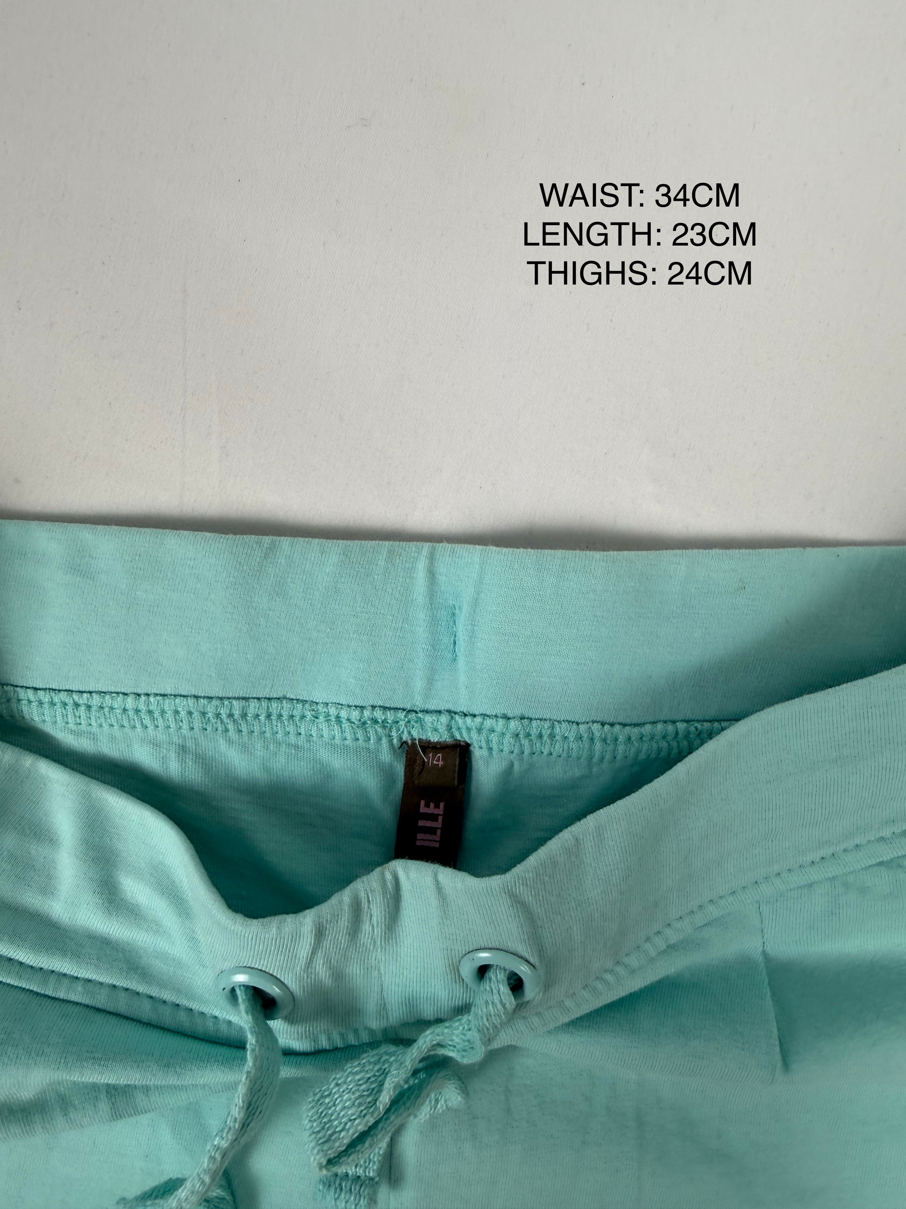 Blue cotton activewear mini short (XS)