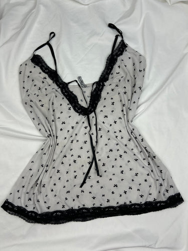 White tie up babydoll cami top (L)
