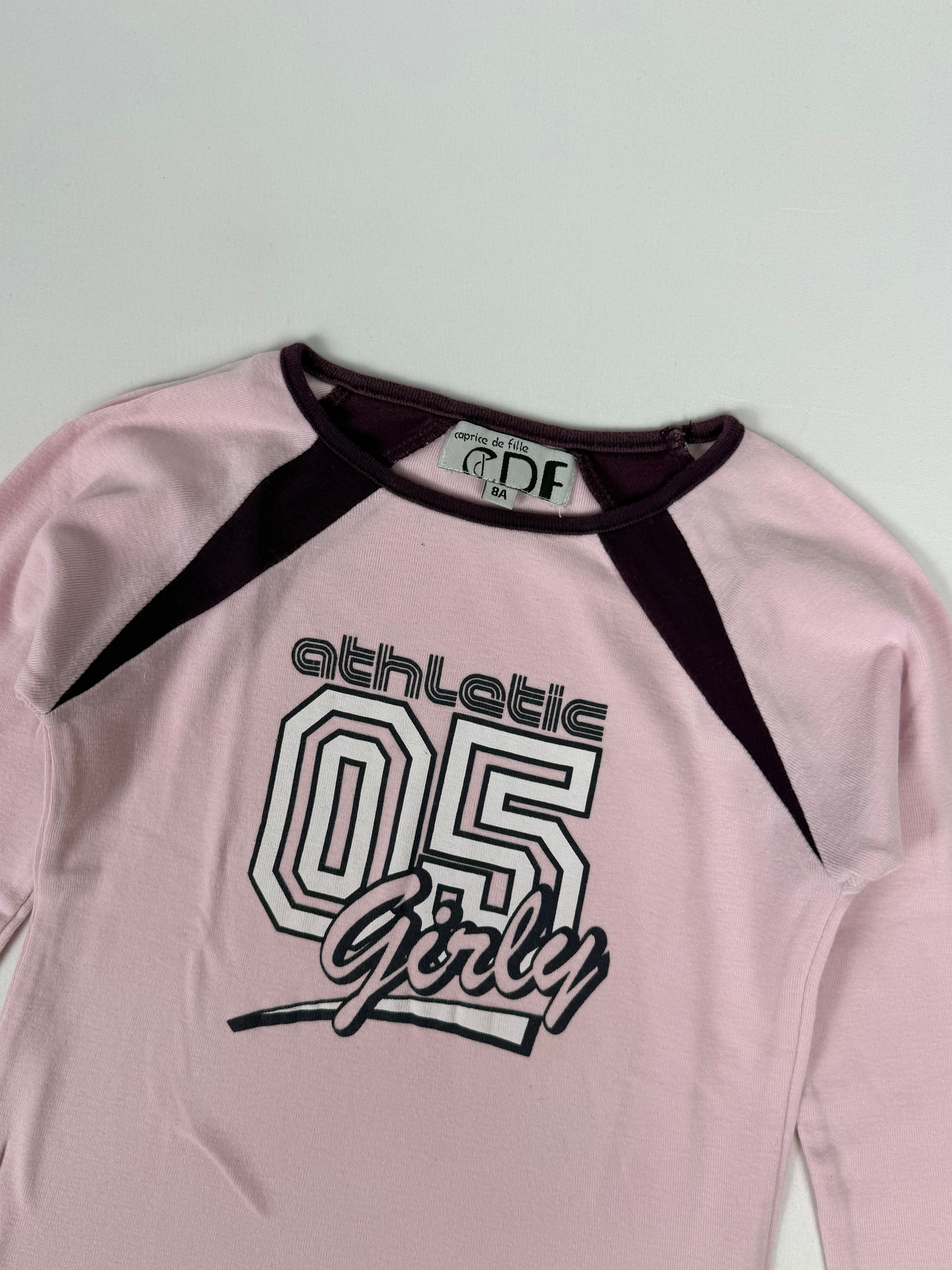 Baby pink graphic long sleeves top (XS)