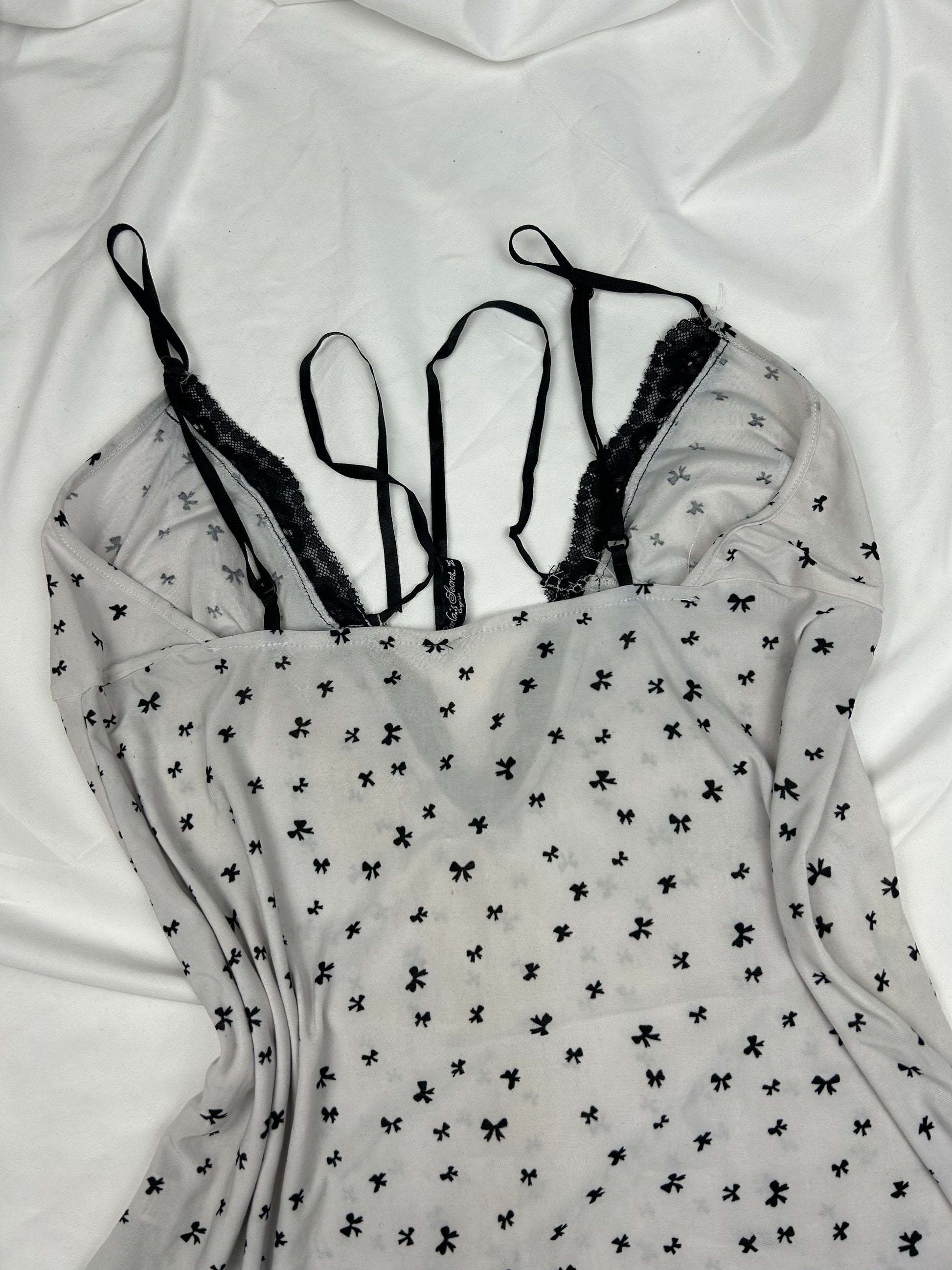 White tie up babydoll cami top (L)
