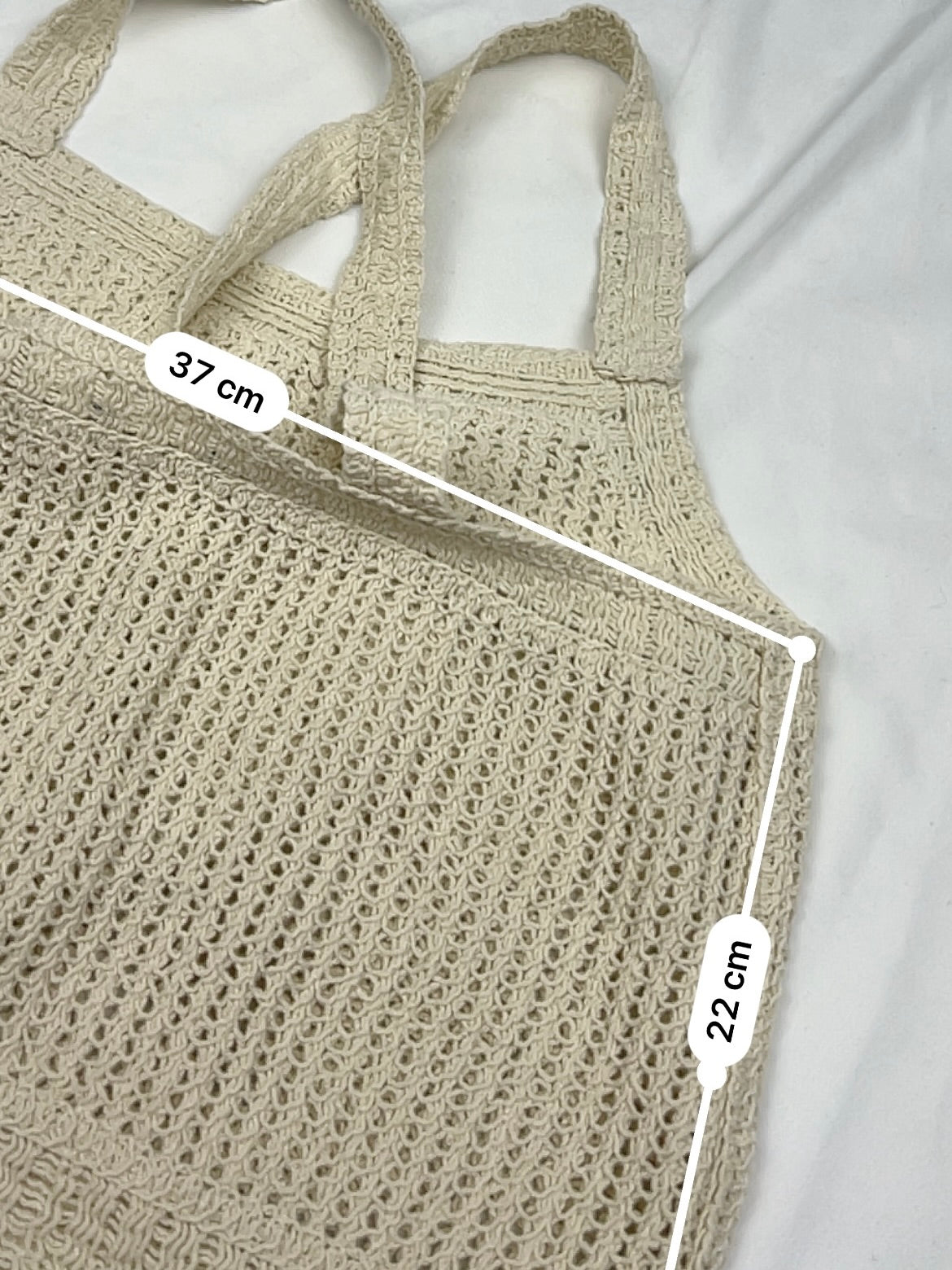 Cream knitted crochet top (S/M)