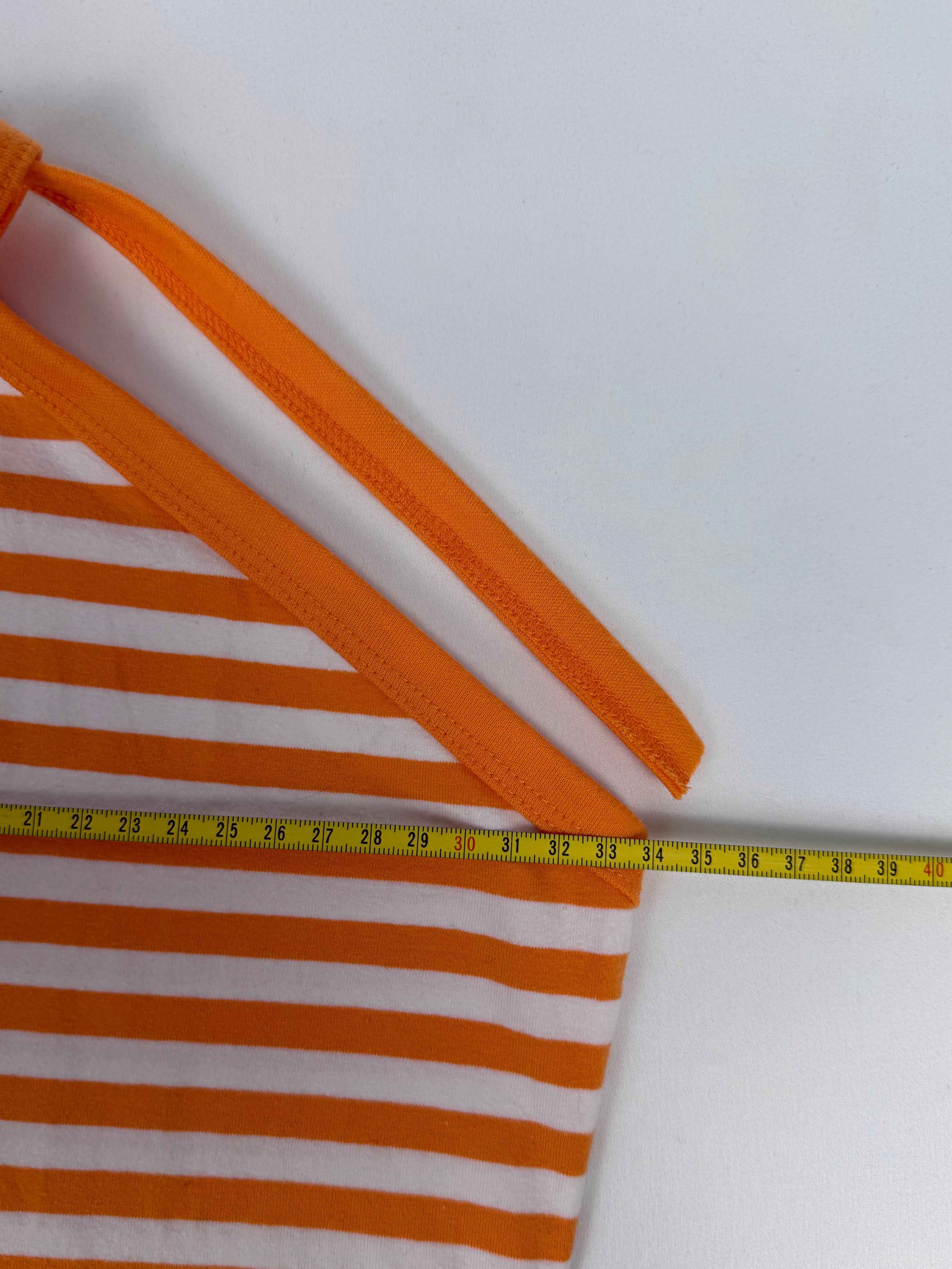 Orange striped cotton top (S)